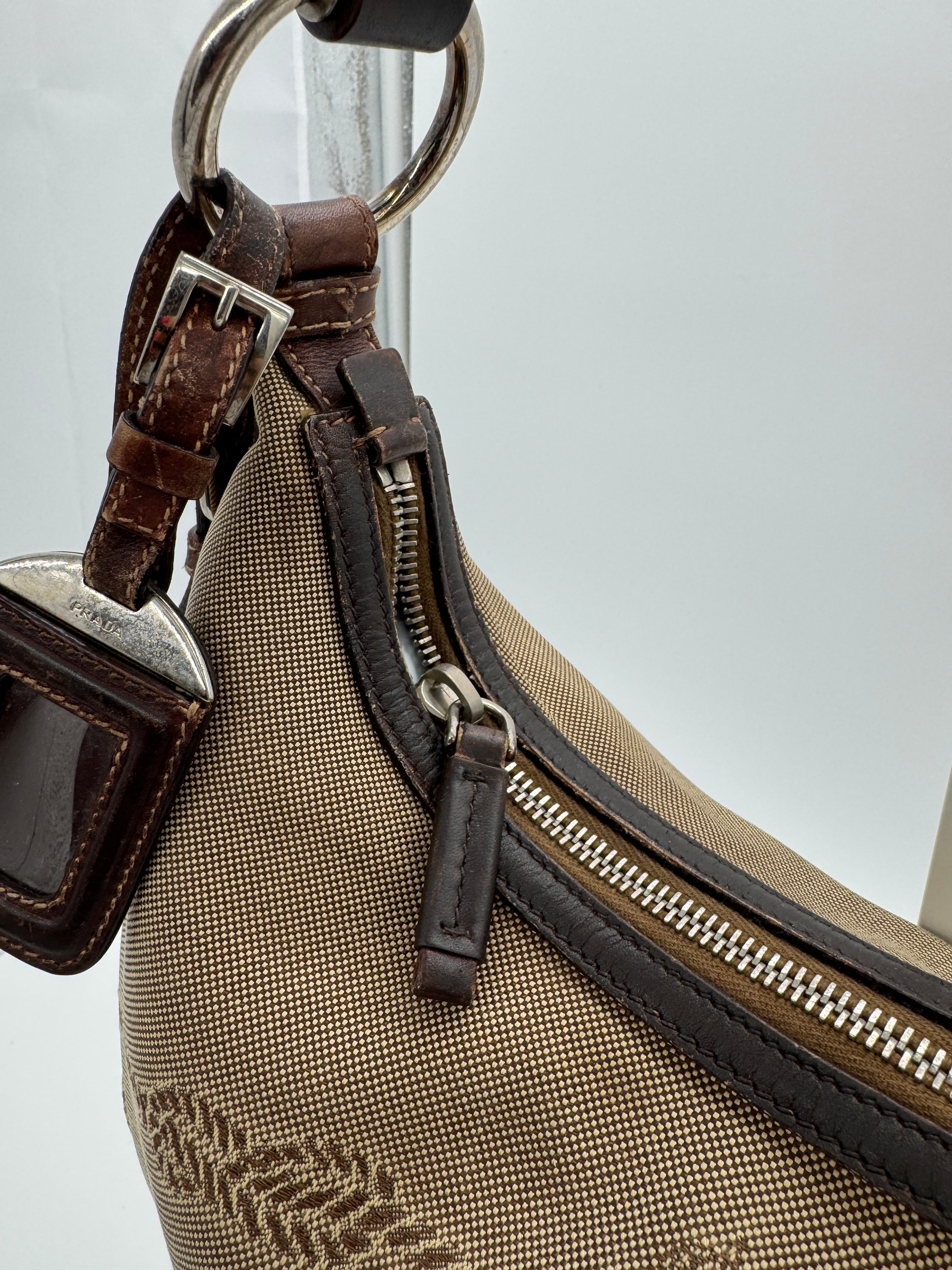 Prada Jacquard Hobo Bag