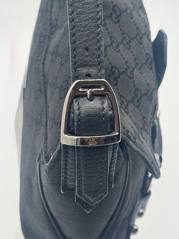 Gucci Black Horsebit Chain Shoulder Bag