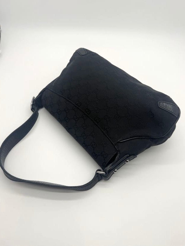 Gucci Black Horsebit Chain Shoulder Bag