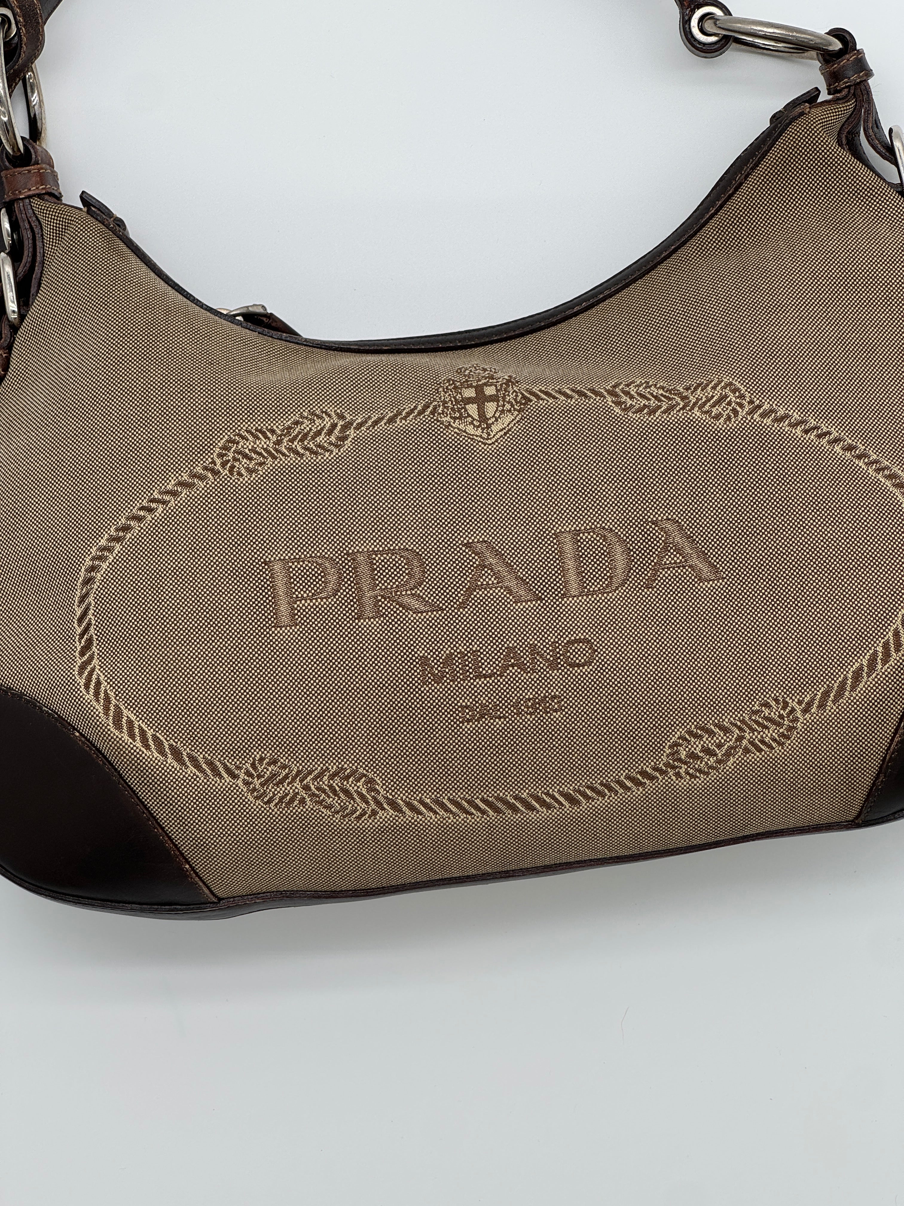 Prada Jacquard Hobo Bag