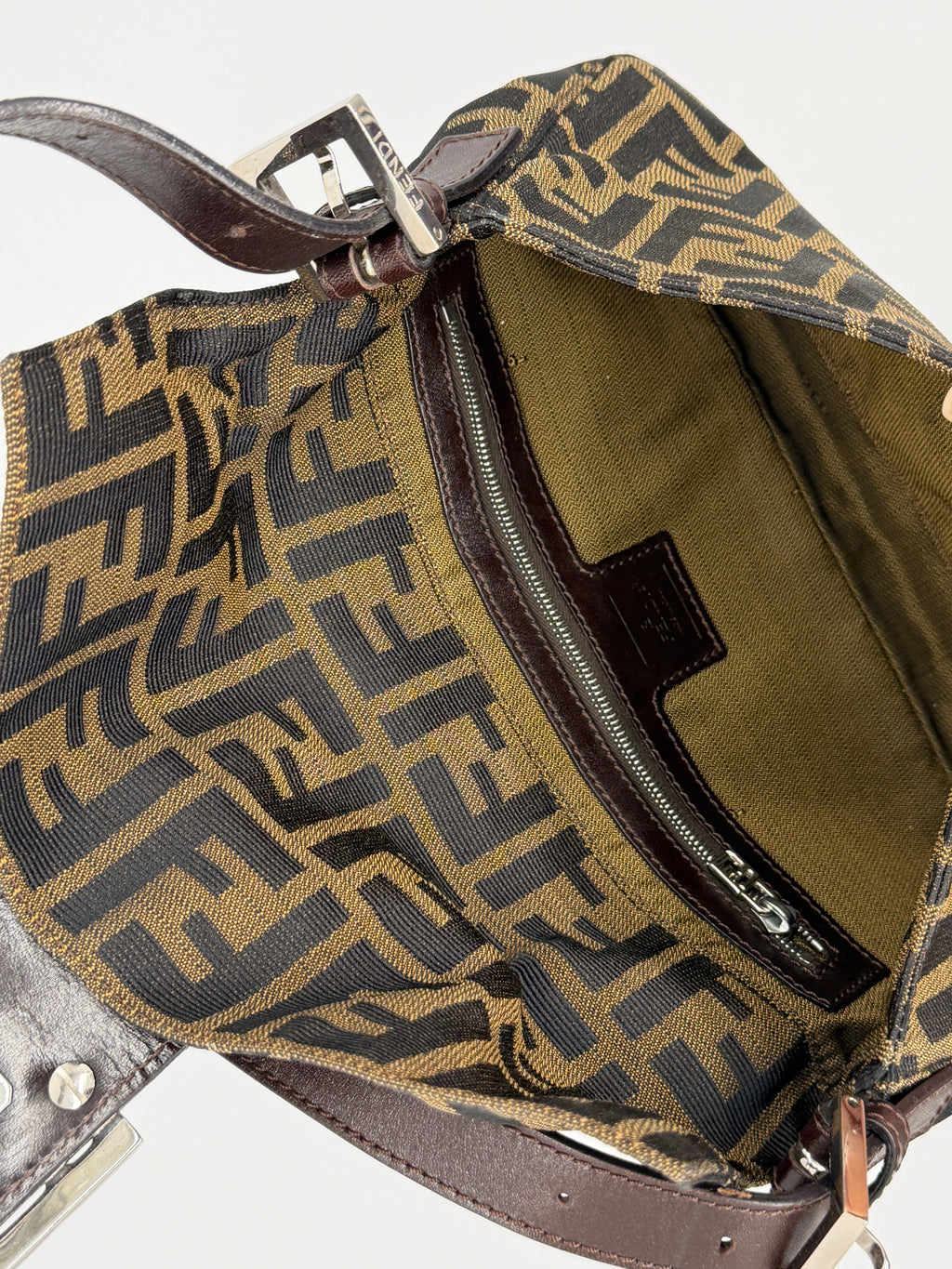 Fendi Brown Zucca Baguette