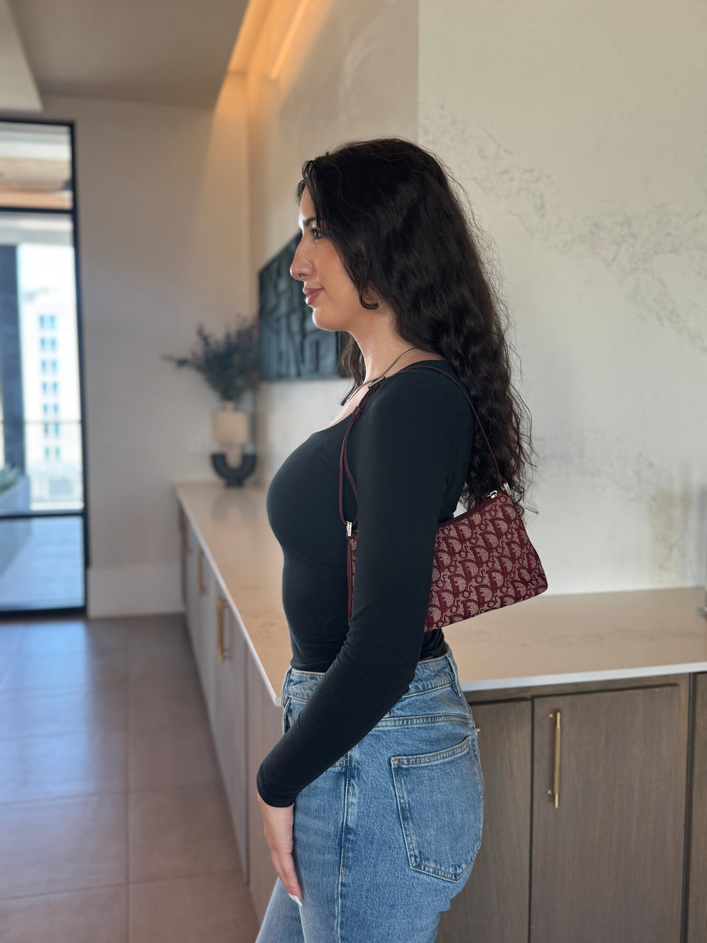 Dior Trotter Burgundy Pochette