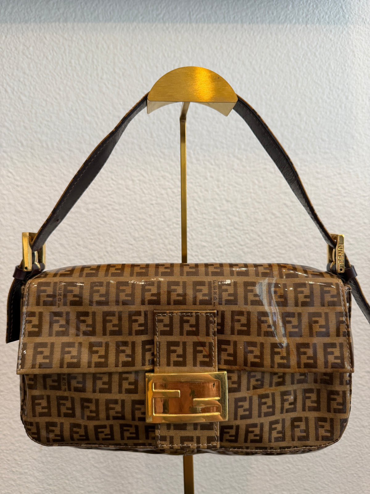 Fendi Zucchino Coated Canvas Baguette
