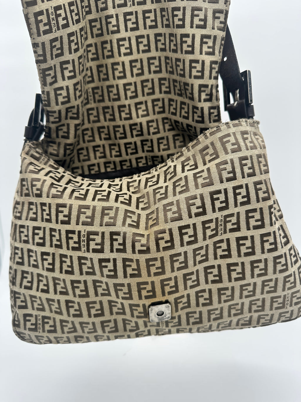 Fendi Mamma Beige Zucchino Canvas Bag