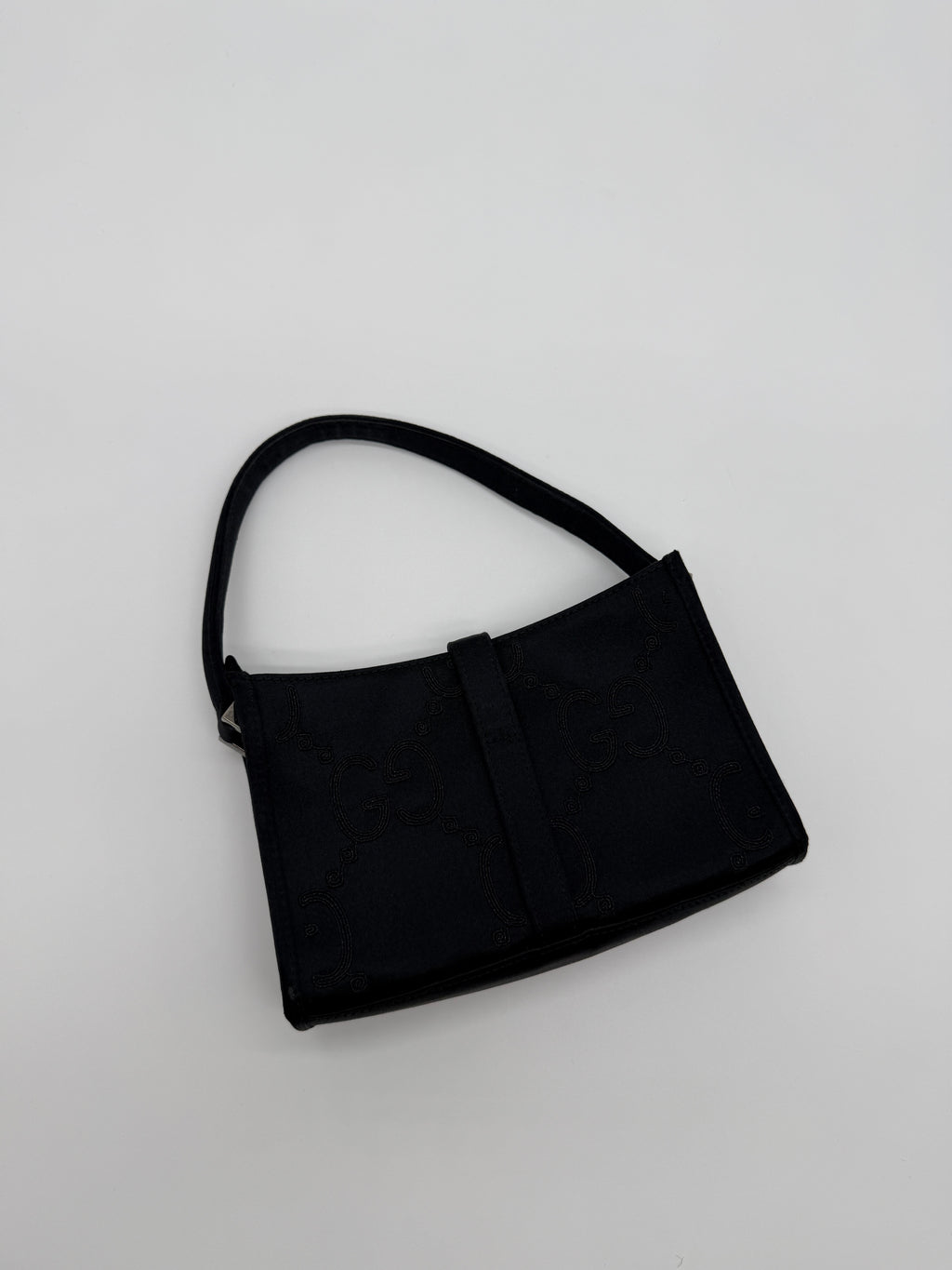 Gucci Jackie Black Satin Mini Square
