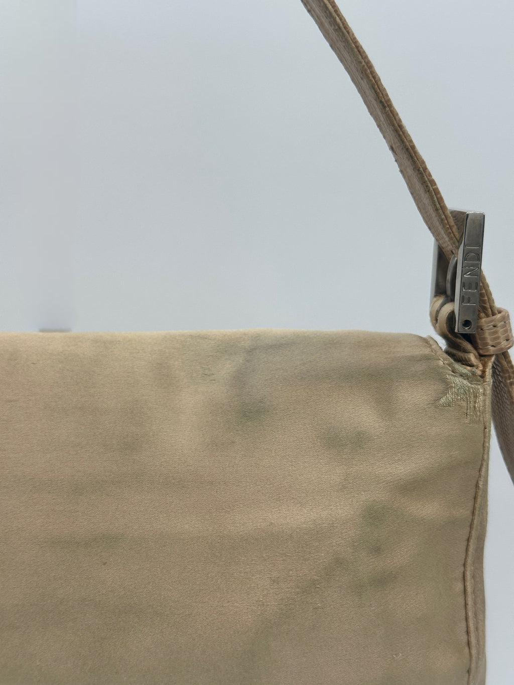 Satin Fendi Baguette with Croc-Embossed Leather