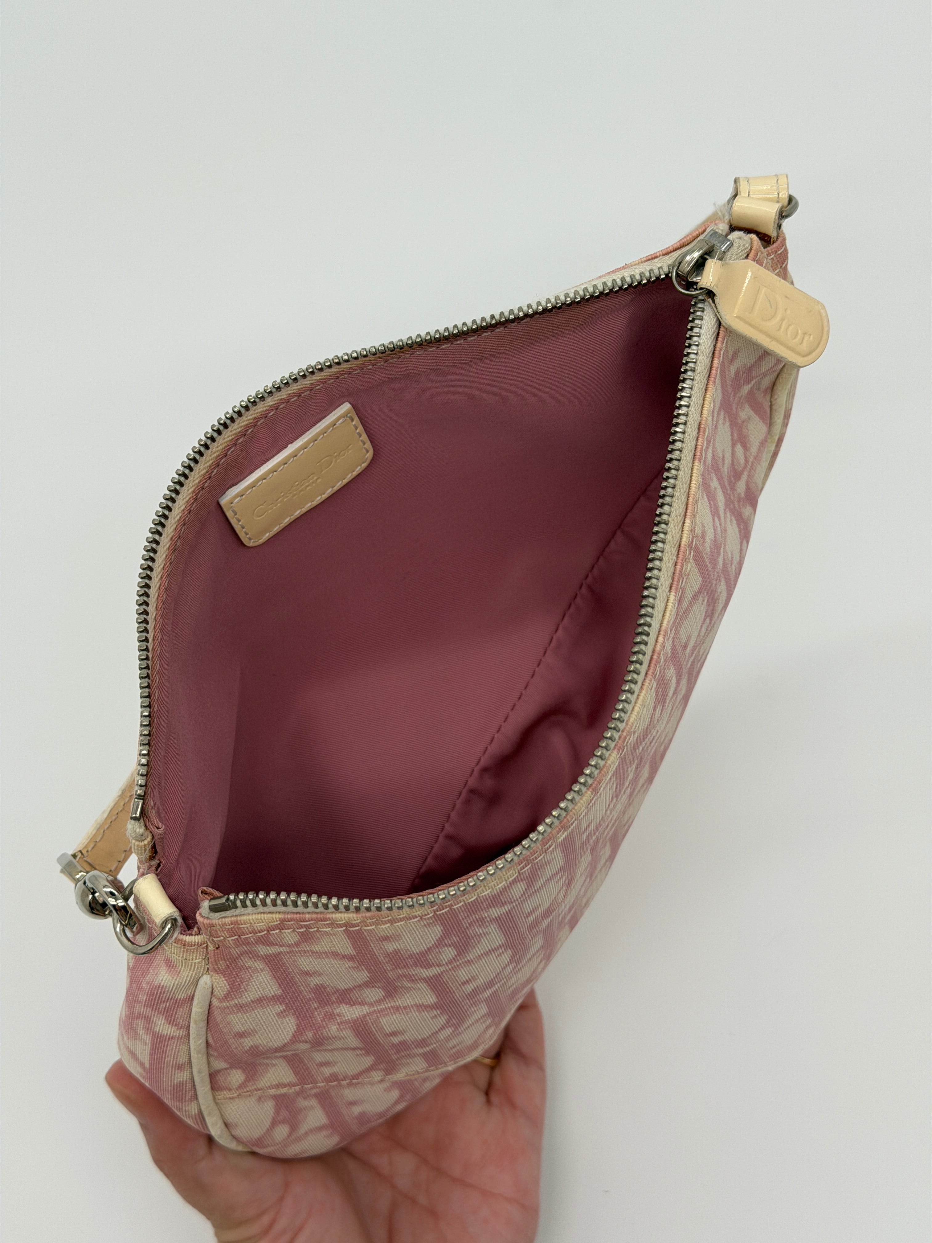Pink Dior Trotter Mini Saddle Pochette