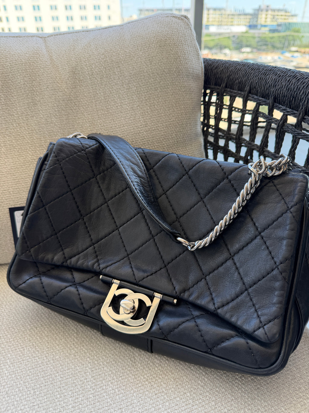 Chanel Secret Flap in Black Lambskin