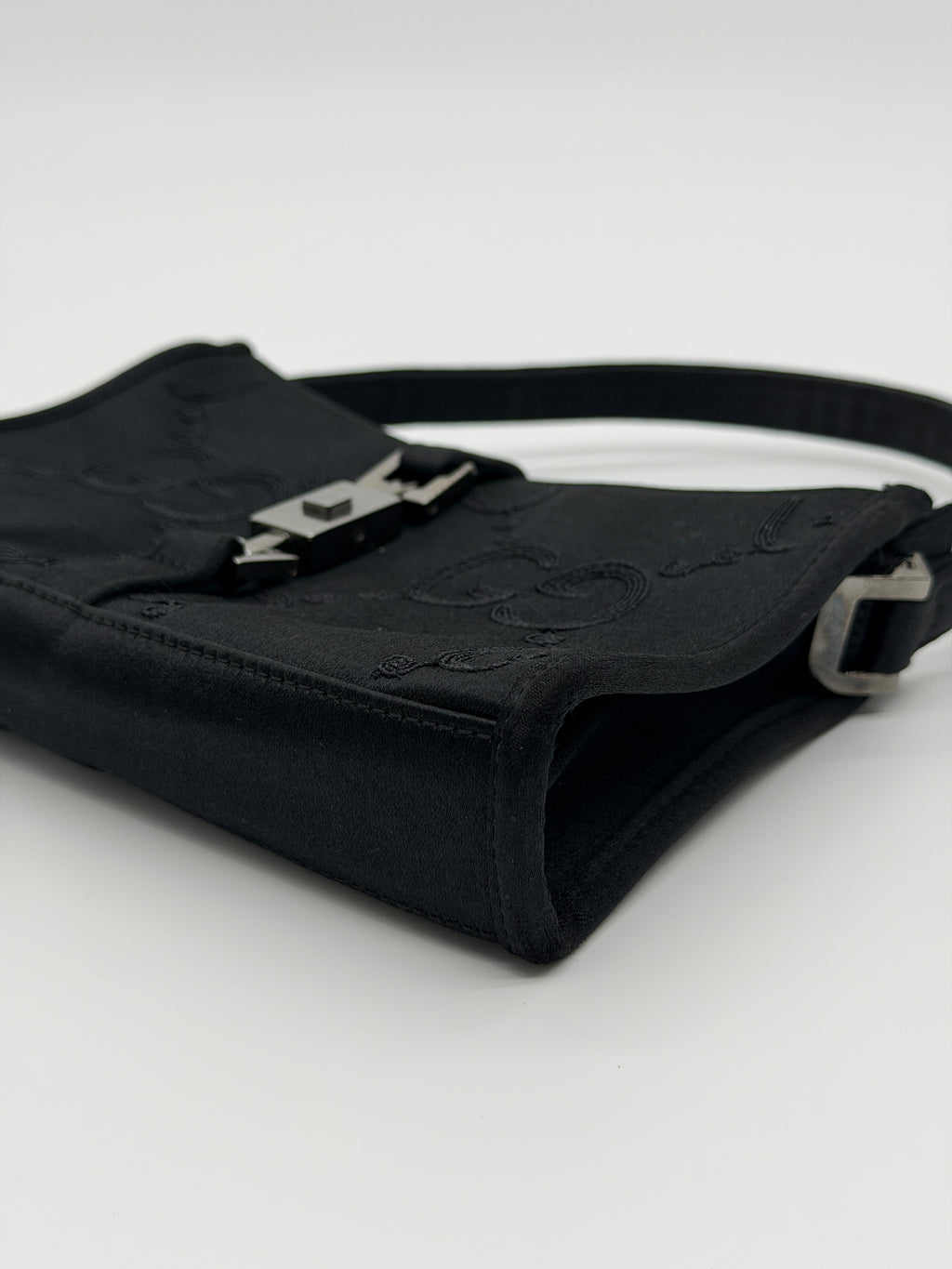 Gucci Jackie Black Satin Mini Square