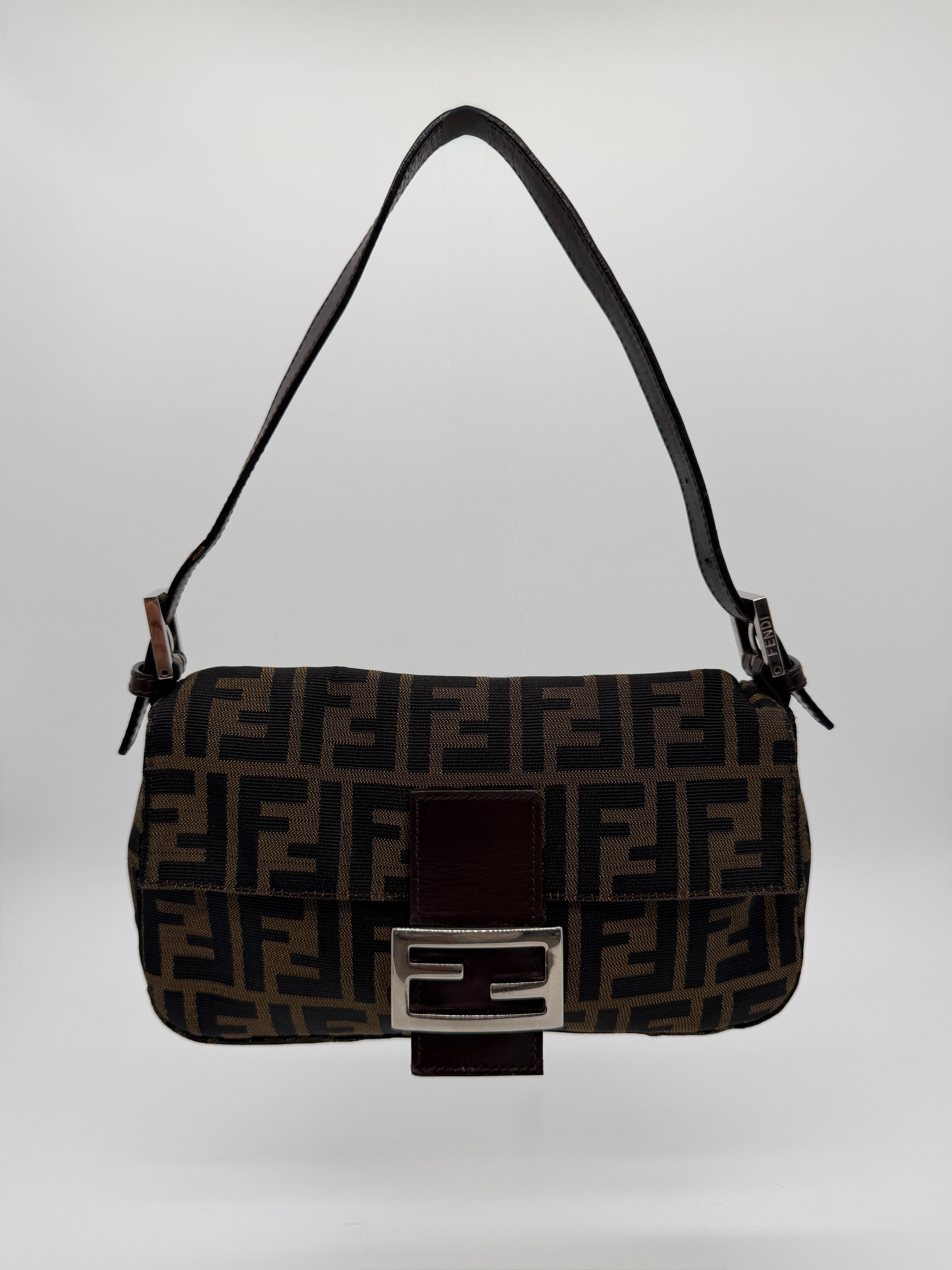 Fendi Brown Zucca Baguette