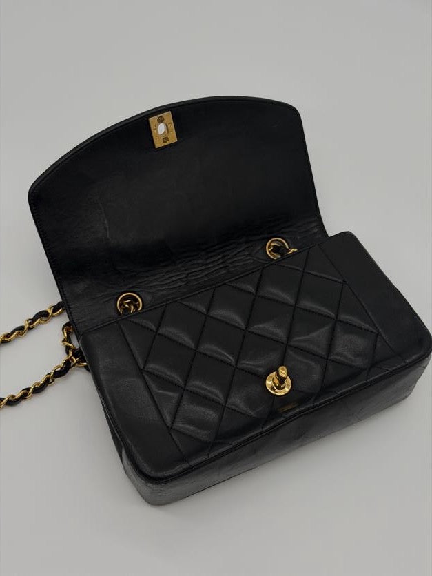 Chanel Diana Small Flap Bag in Black Lambskin