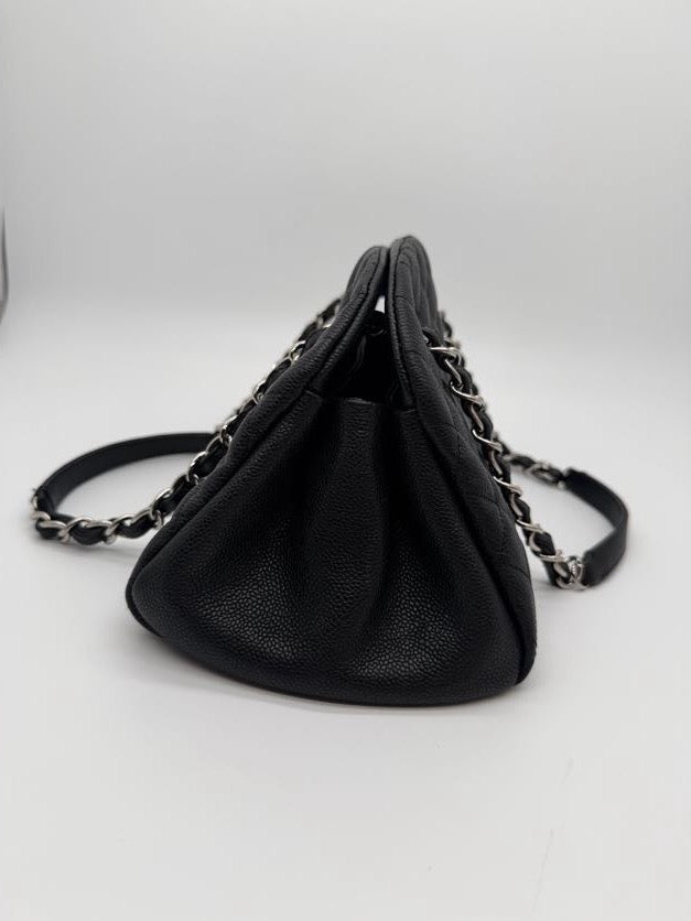Chanel Just Mademoiselle Bowler Caviar Silver HW
