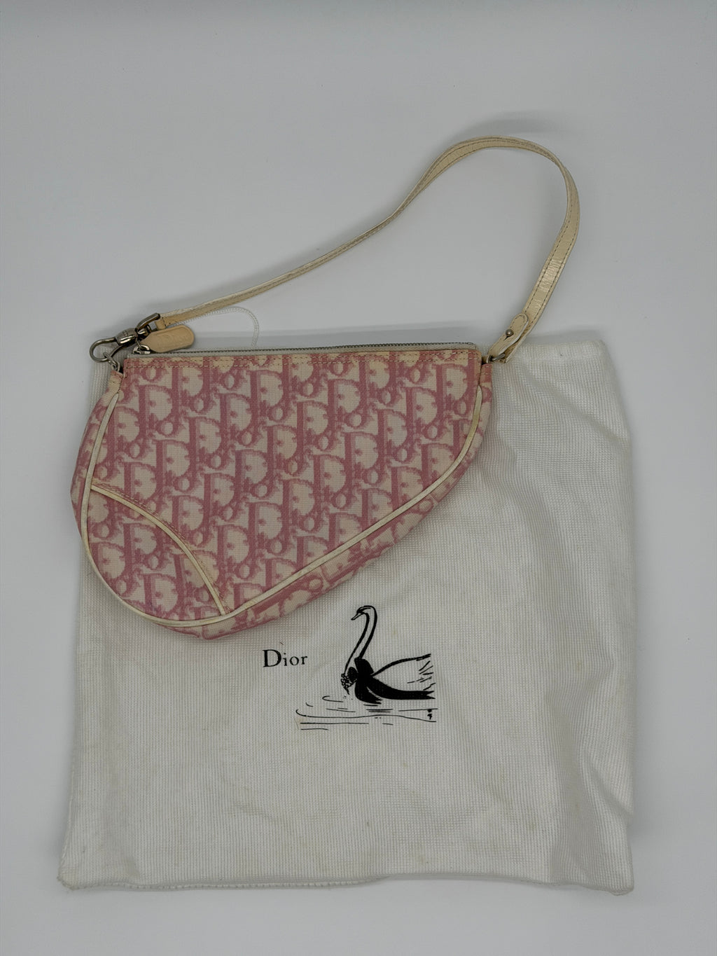 Pink Dior Trotter Mini Saddle Pochette