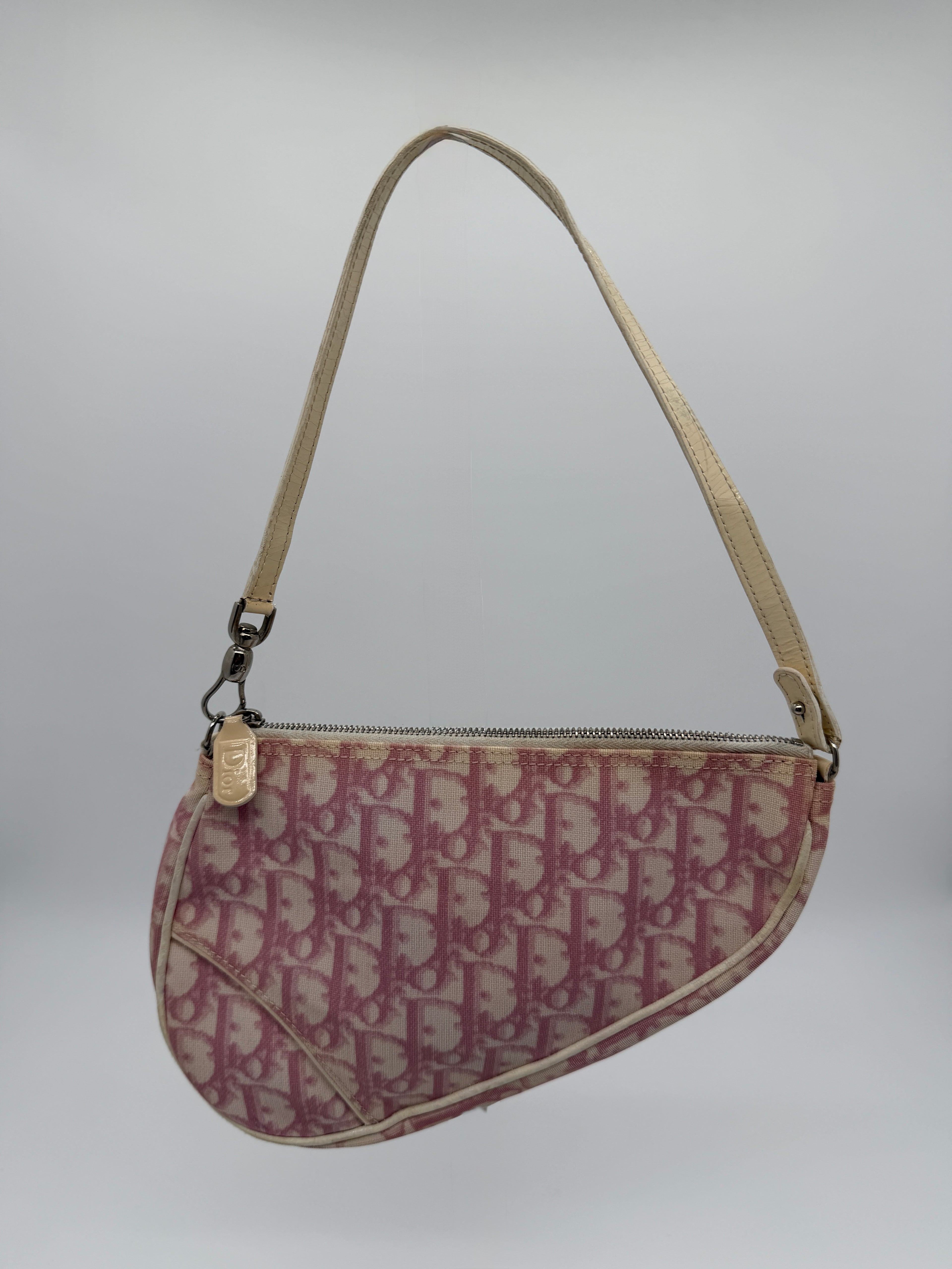 Pink Dior Trotter Mini Saddle Pochette