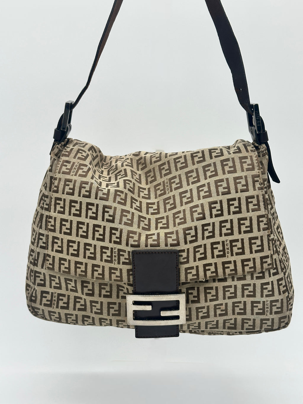 Fendi Mamma Beige Zucchino Canvas Bag