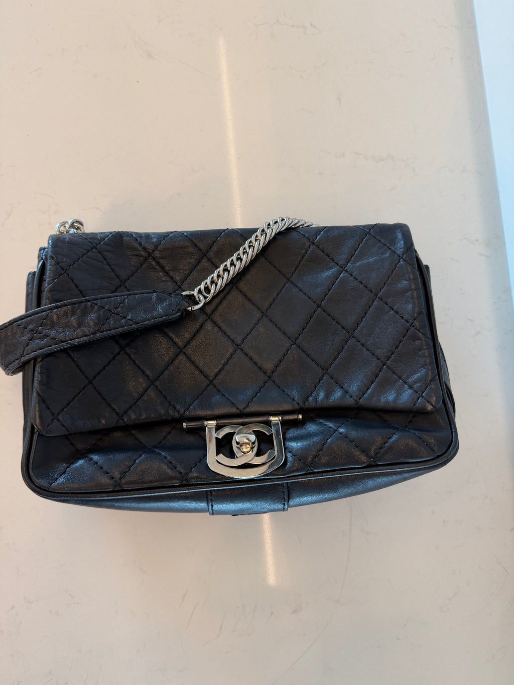 Chanel Secret Flap in Black Lambskin
