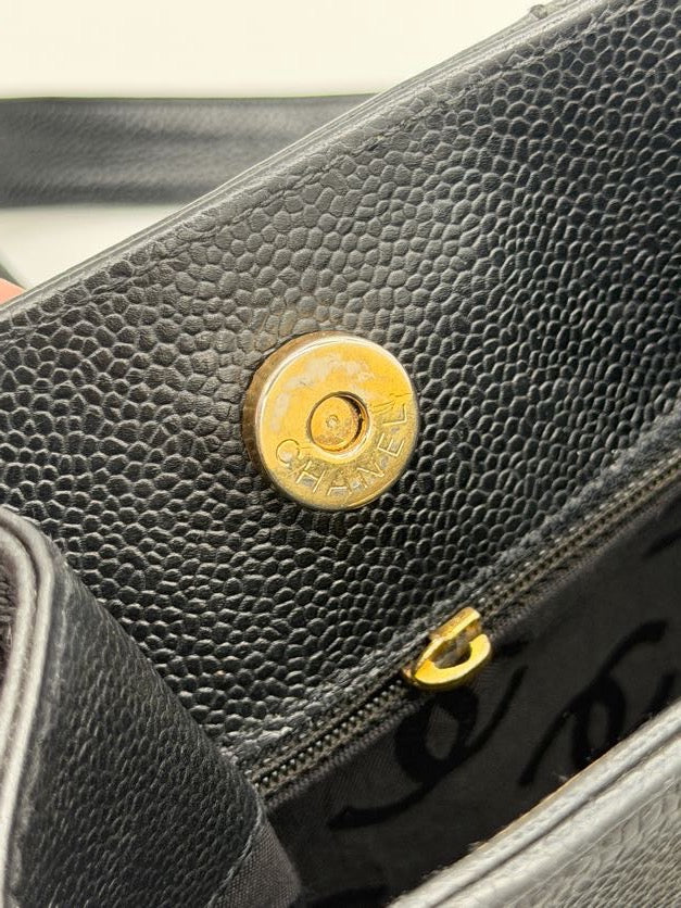 Chanel Caviar Tote Chocolate Bar Bag