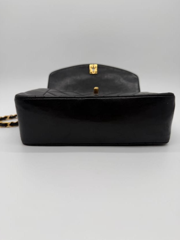 Chanel Diana Small Flap Bag in Black Lambskin