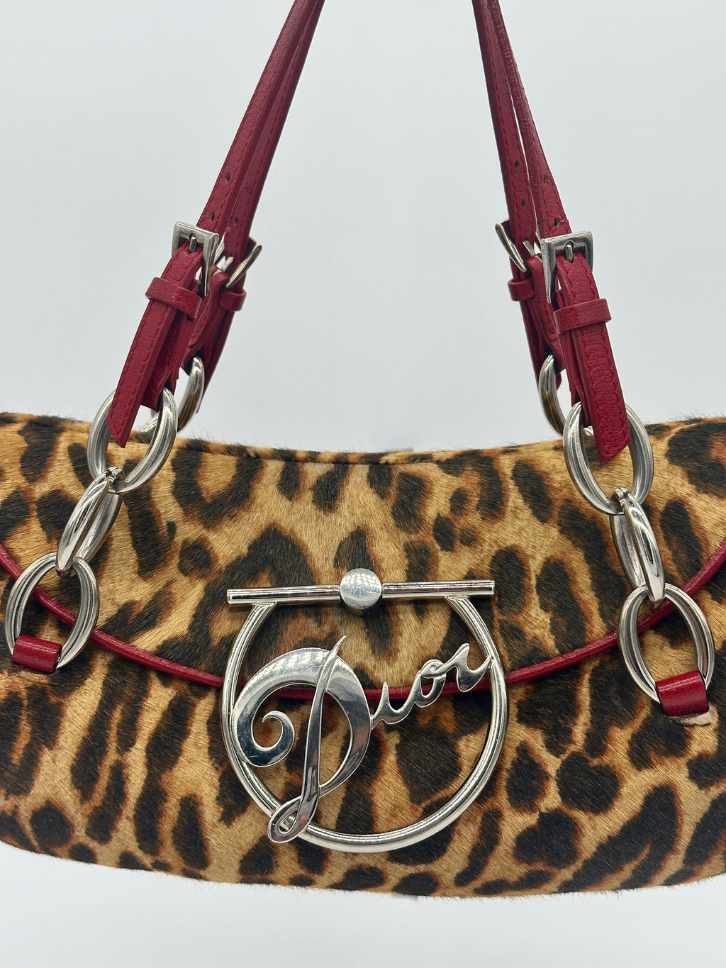 Christian Dior Pony Hair Leopard Diva Bag