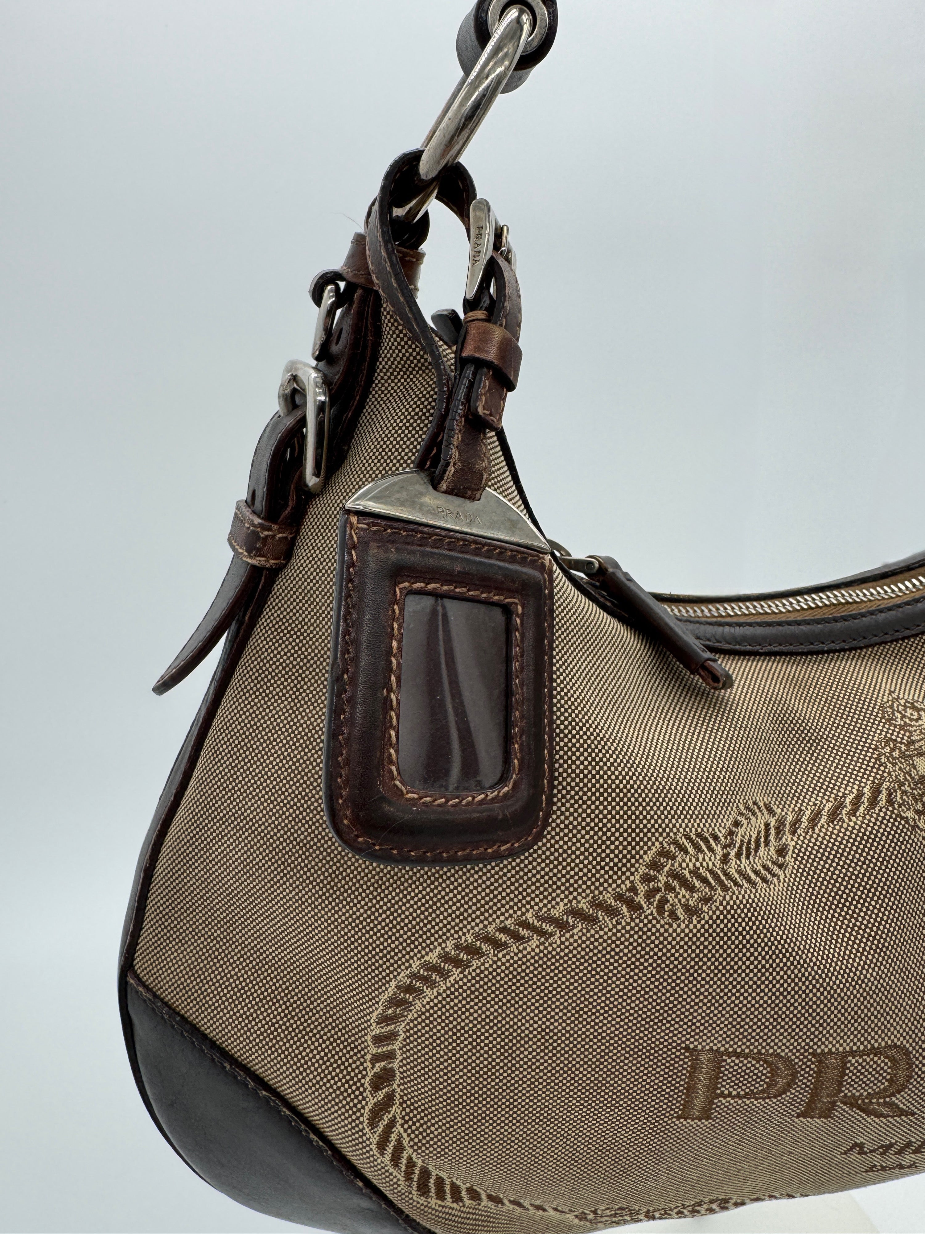 Prada Jacquard Hobo Bag