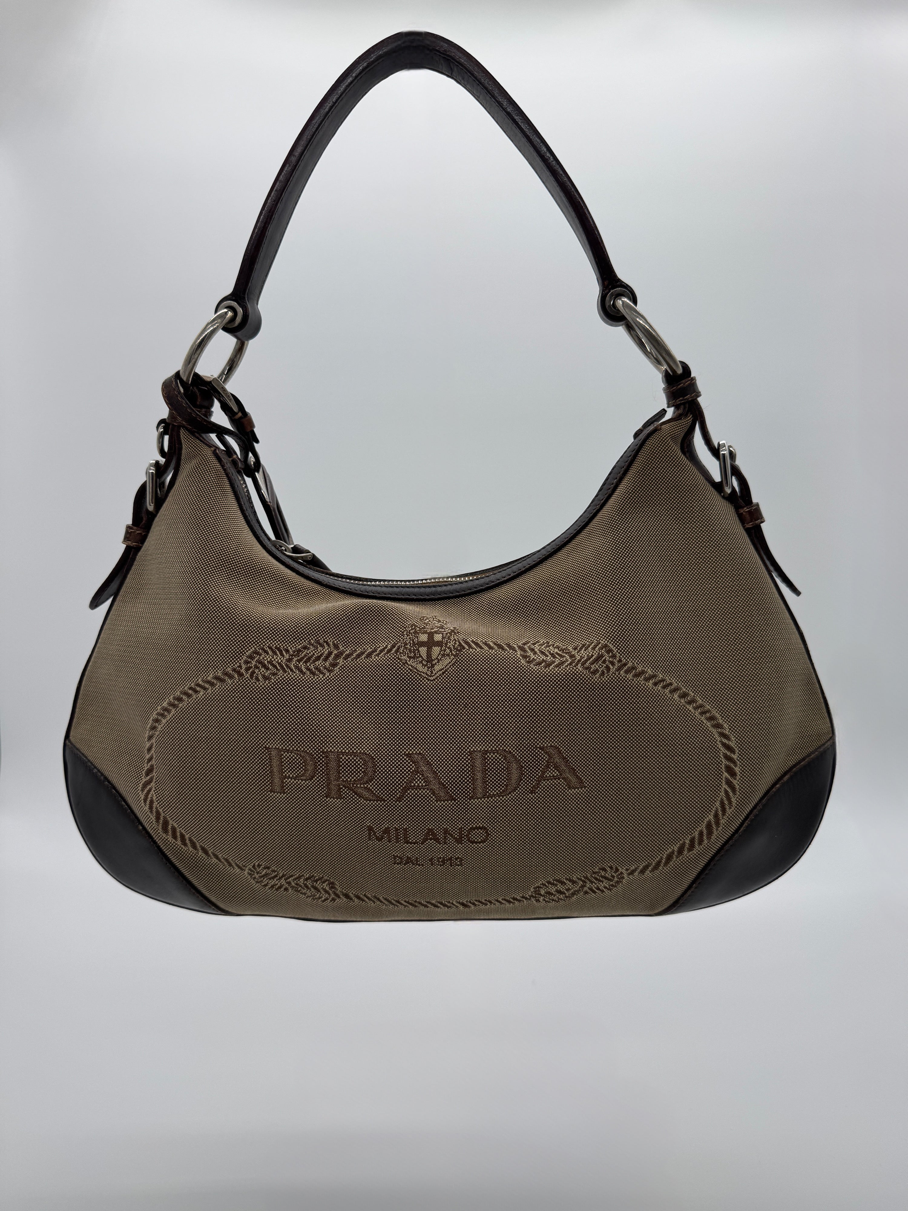 Prada Jacquard Hobo Bag