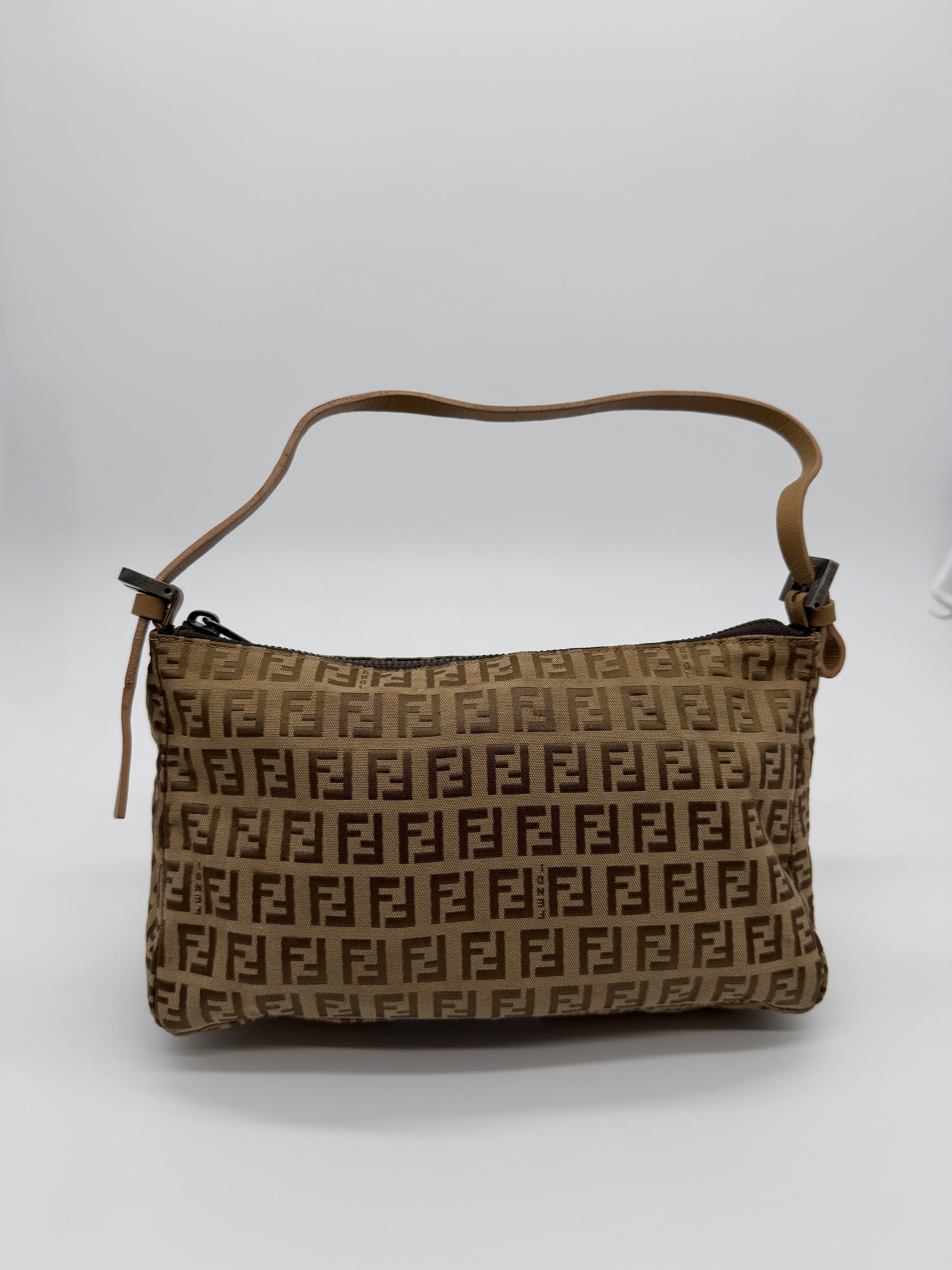 Fendi Zucchino Pochette in Light Brown