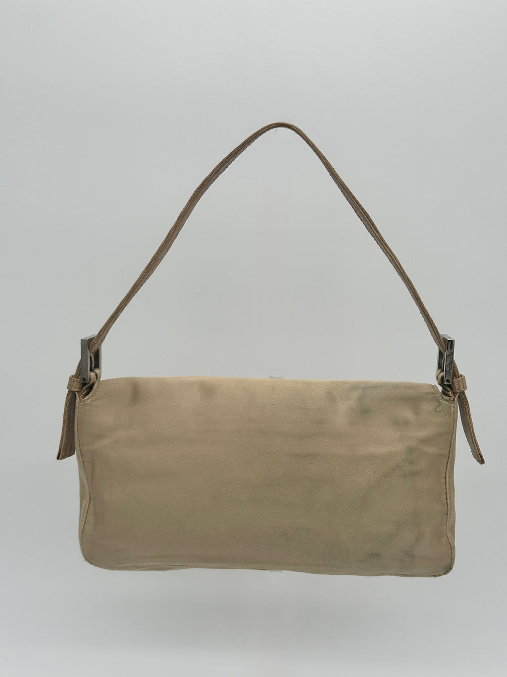 Satin Fendi Baguette with Croc-Embossed Leather