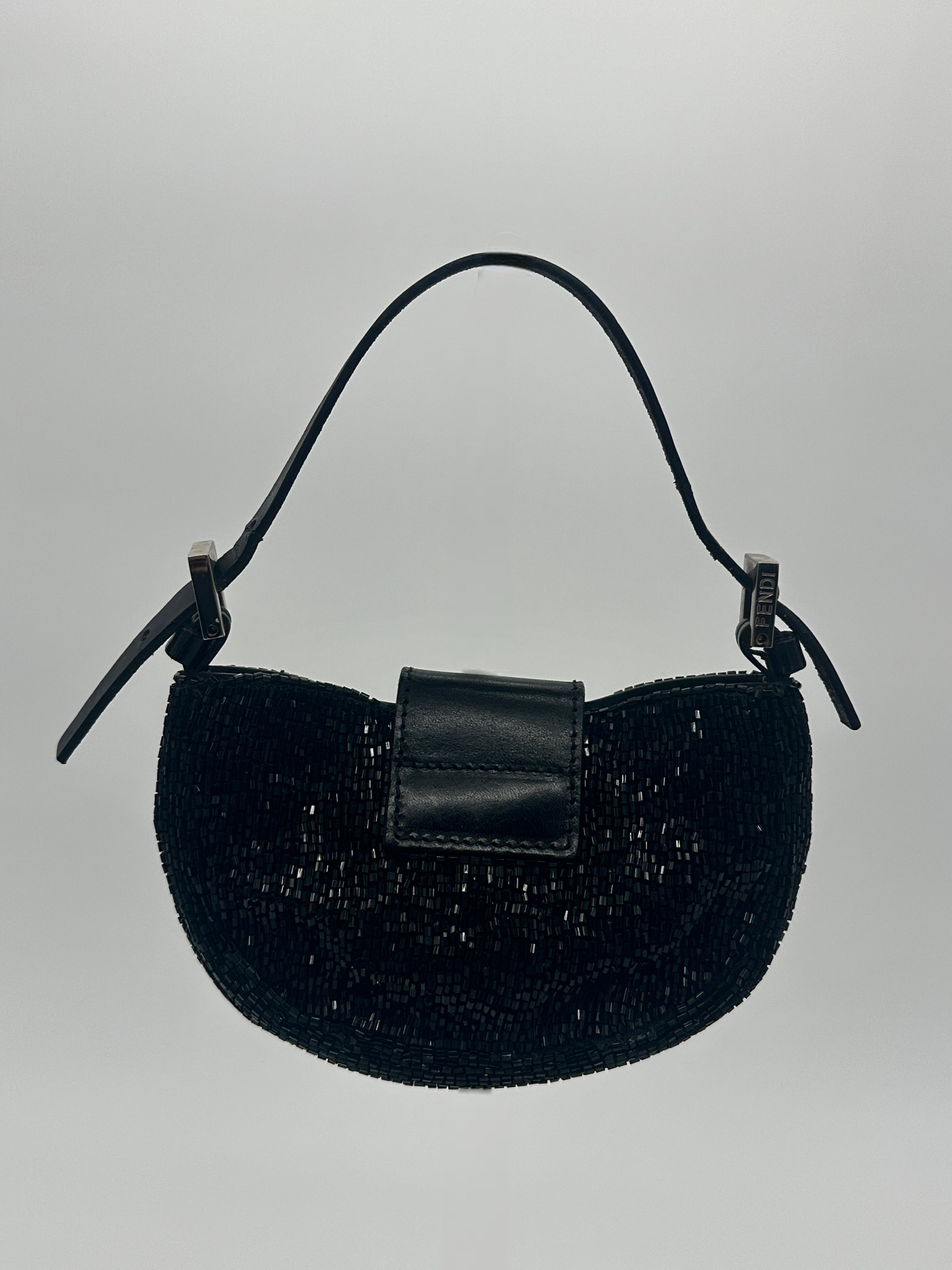 Fendi Mini Croissant Black Beaded