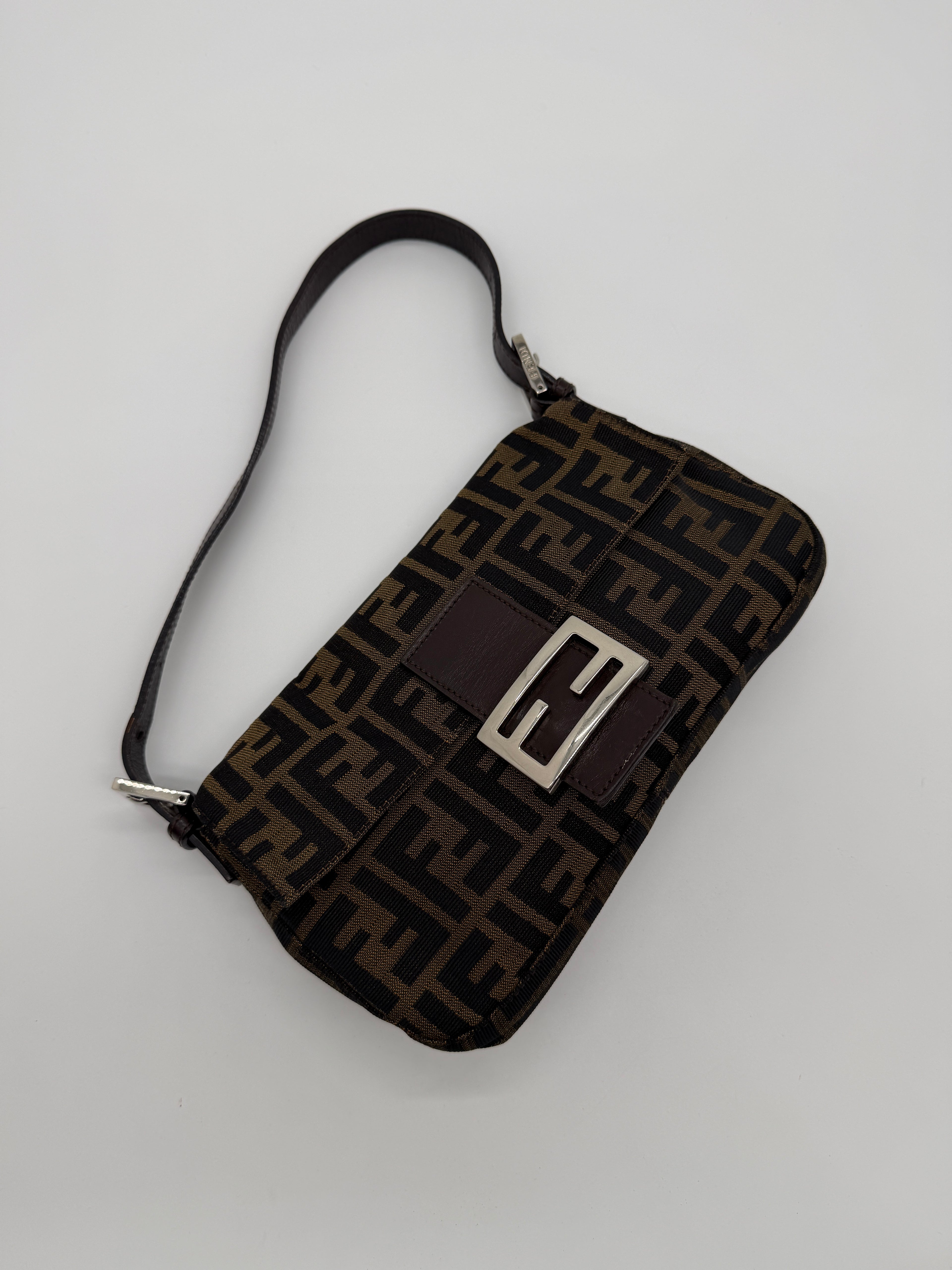 Fendi Brown Zucca Baguette