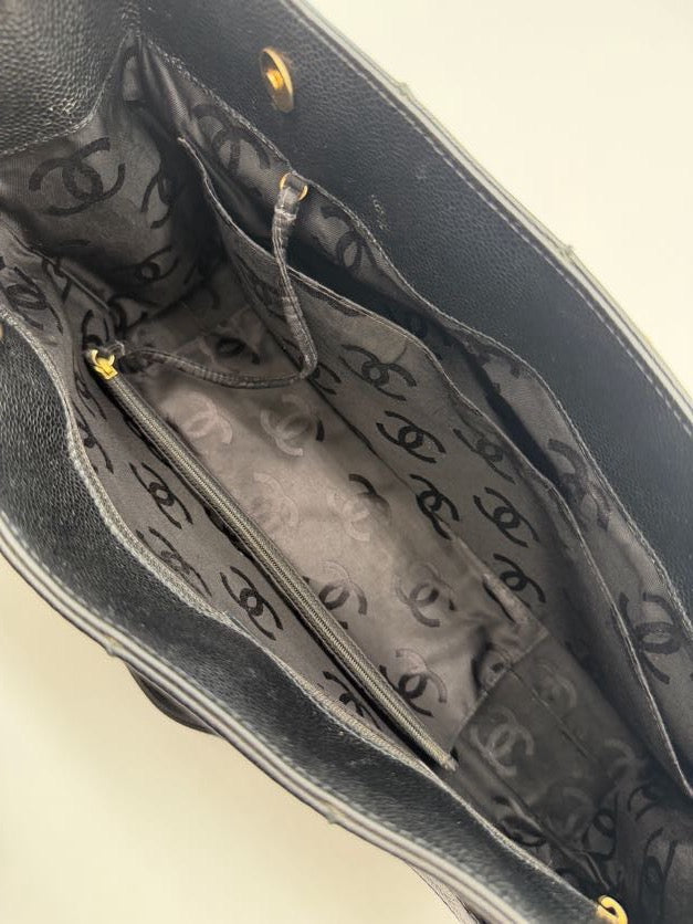 Chanel Caviar Tote Chocolate Bar Bag