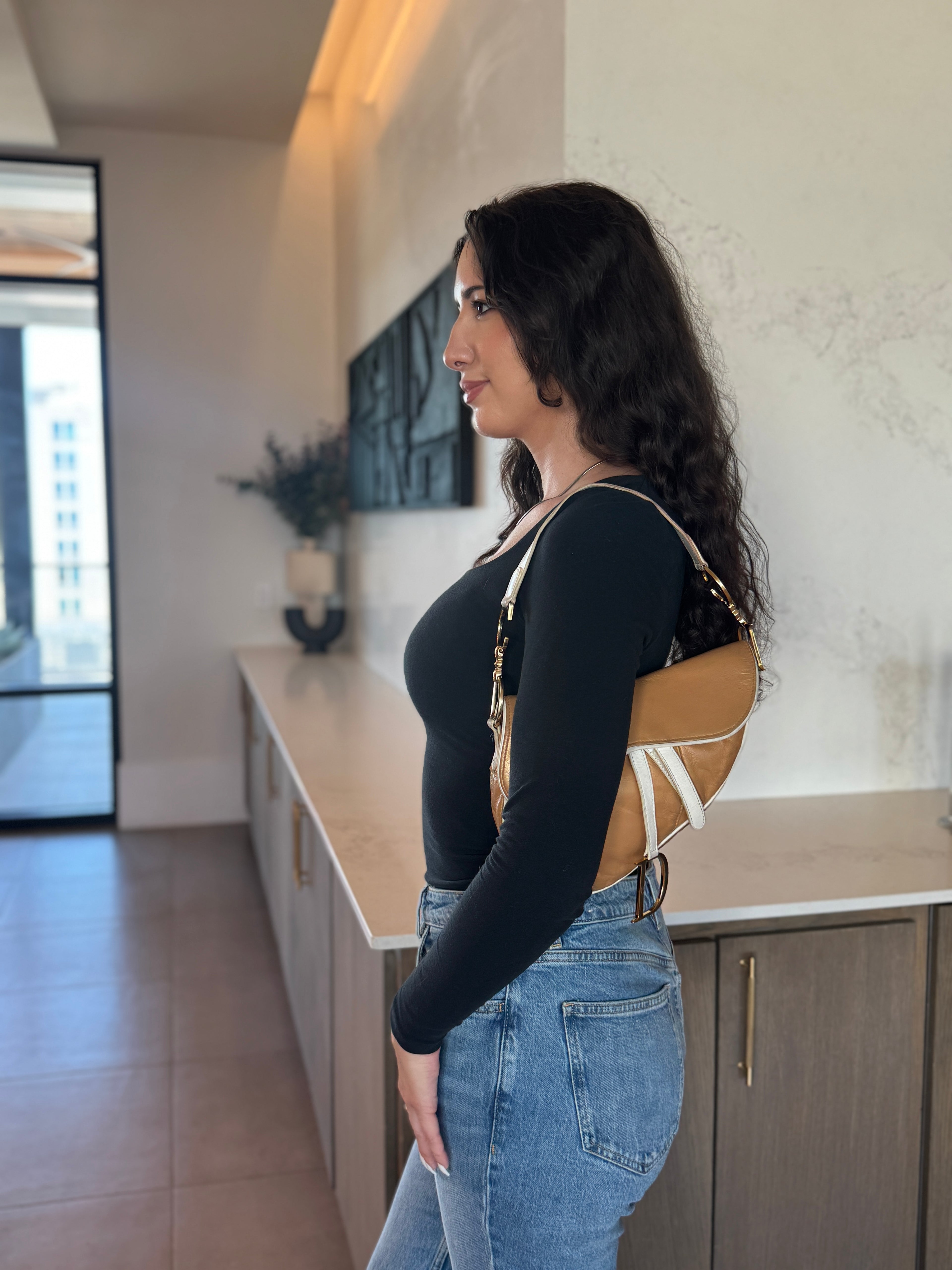 Christian Dior Saddle Bag Tan Leather