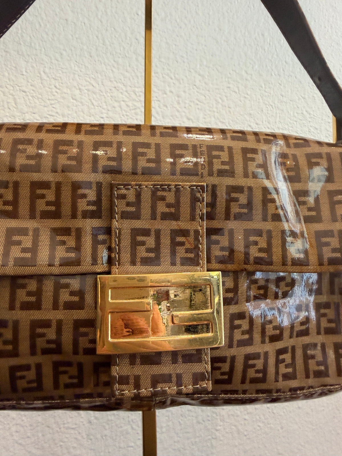 Fendi Zucchino Coated Canvas Baguette