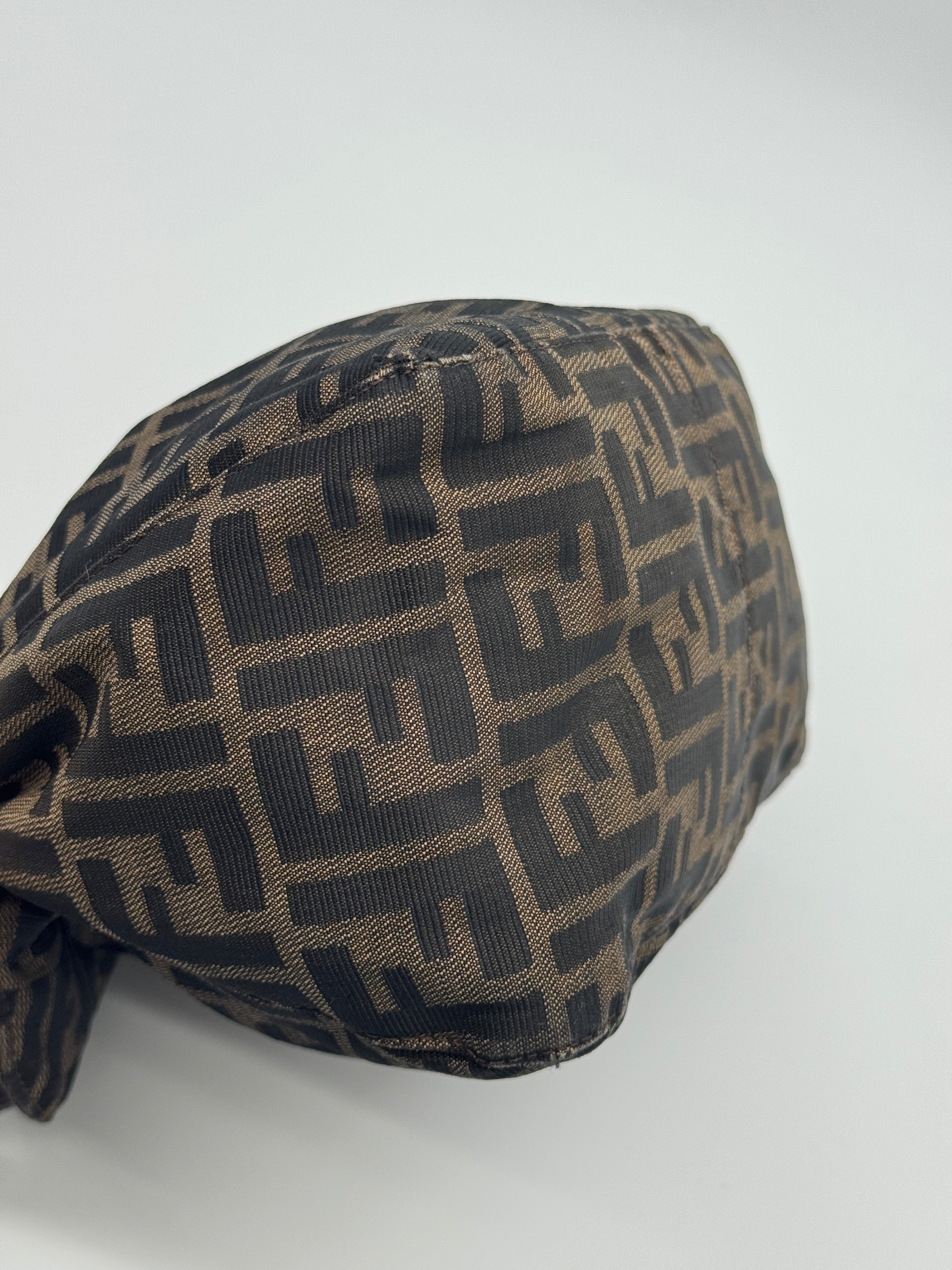 Fendi Zucca Double Flap Baguette in Brown