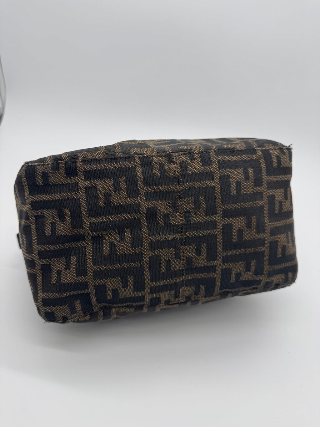 Fendi Zucca Double Flap Baguette in Brown