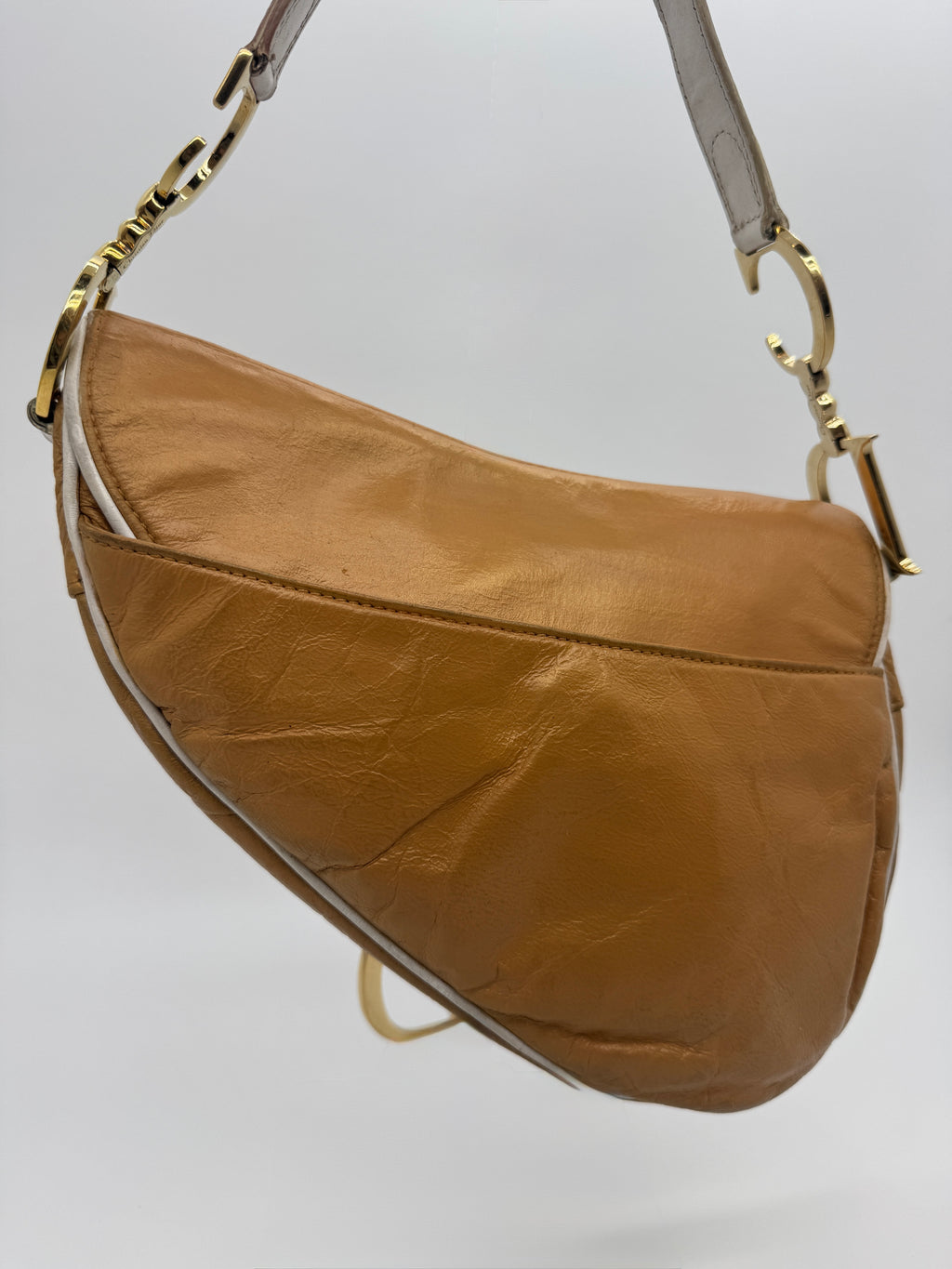 Christian Dior Saddle Bag Tan Leather