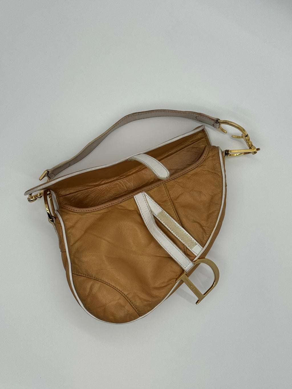 Christian Dior Saddle Bag Tan Leather