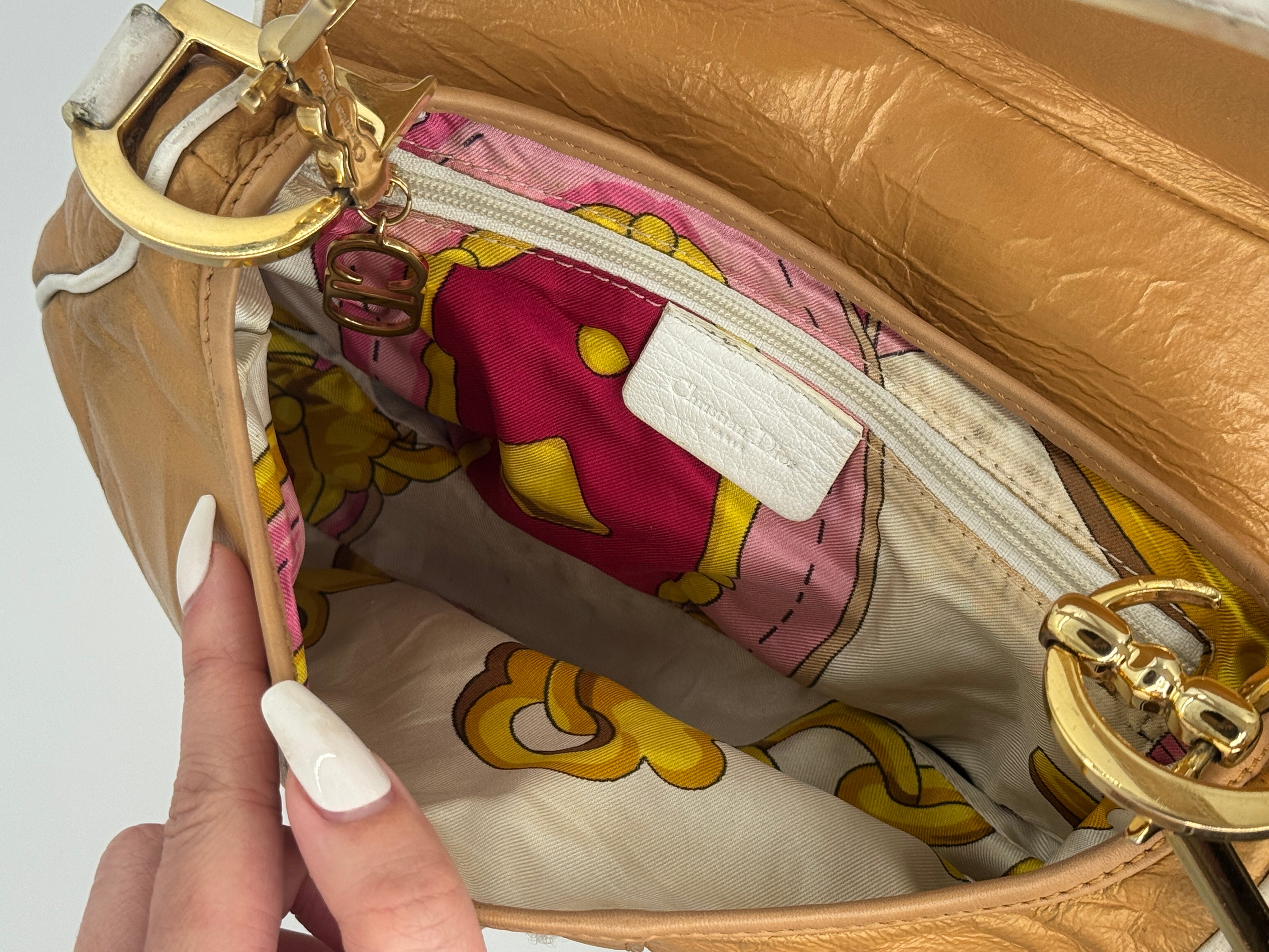 Christian Dior Saddle Bag Tan Leather