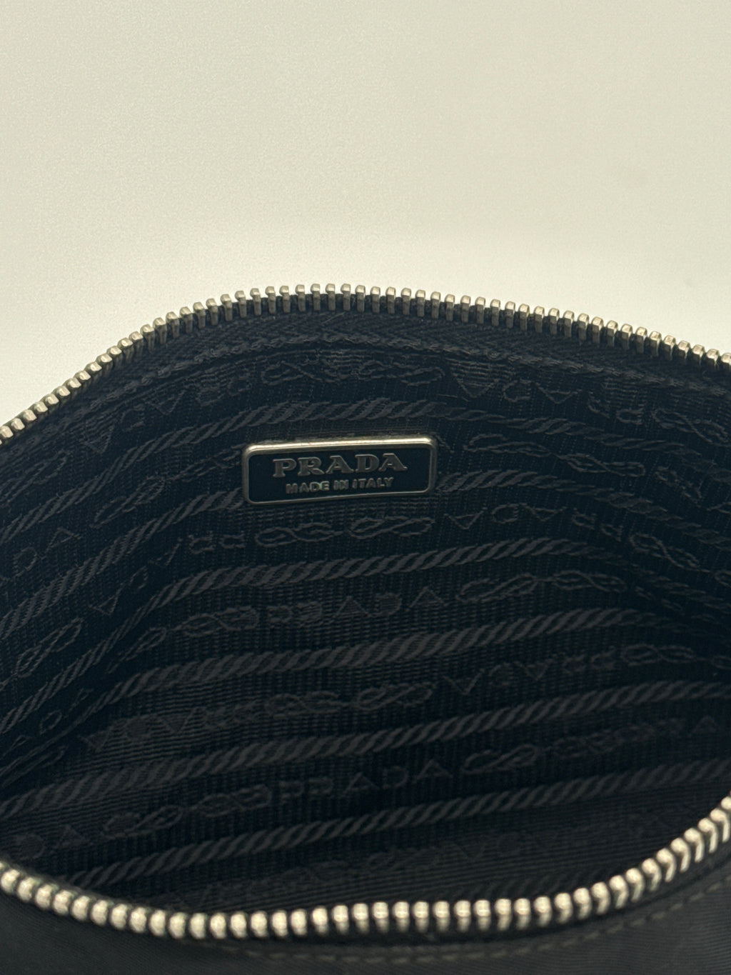 Prada Tessuto Nylon Shoulder Bag with Crystal Logo Plaque
