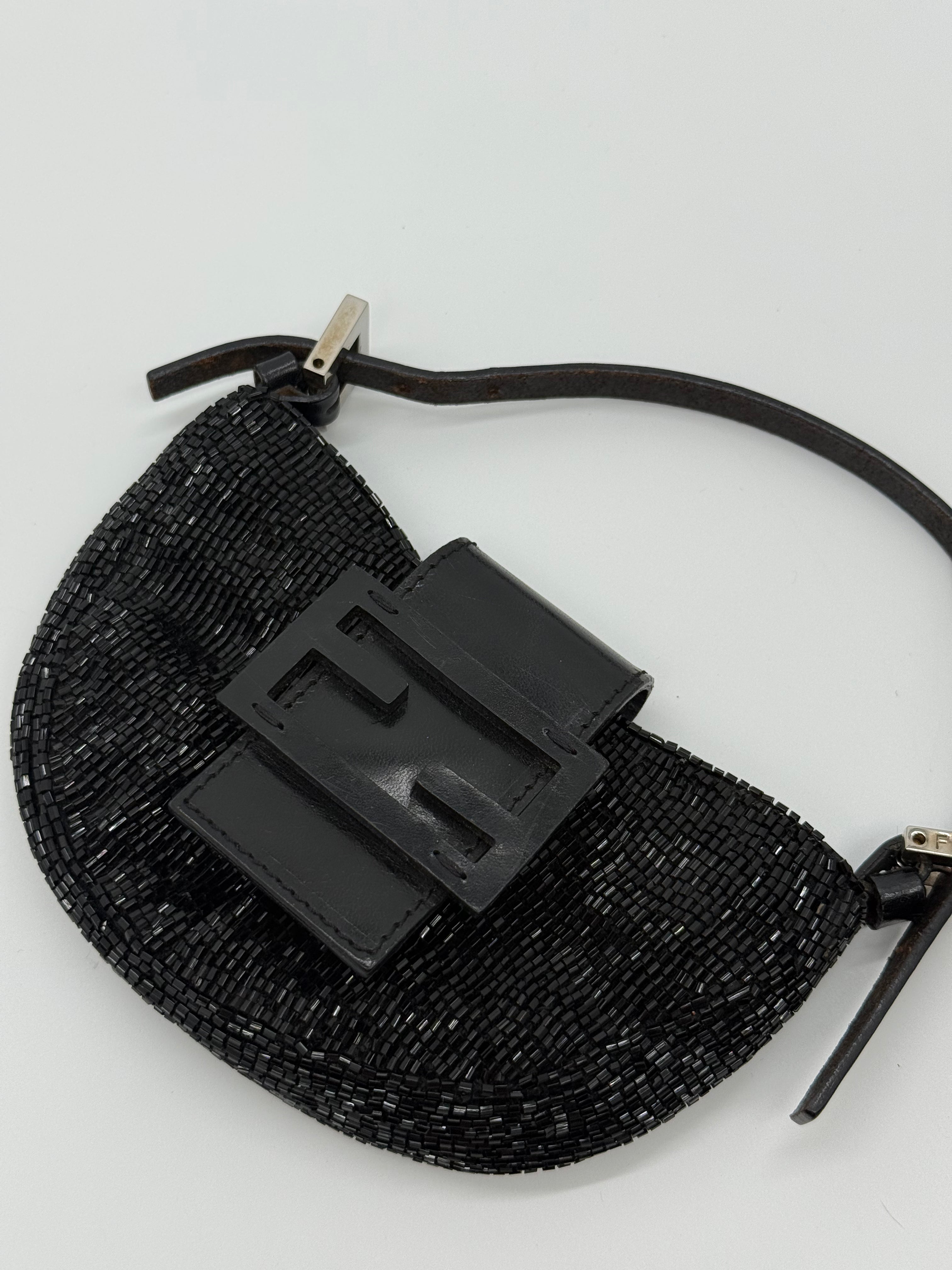 Fendi Mini Croissant Black Beaded