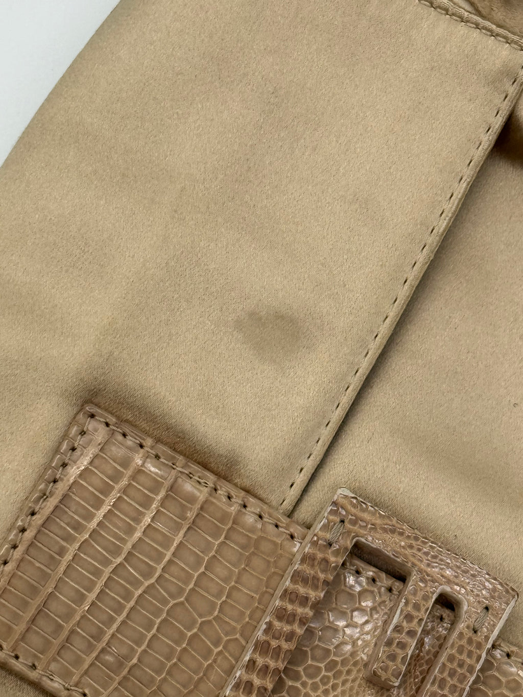 Satin Fendi Baguette with Croc-Embossed Leather