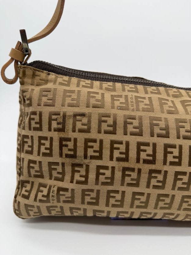 Fendi Zucchino Pochette in Light Brown