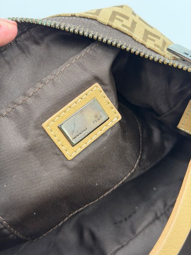Fendi Zucchino Pochette in Light Brown