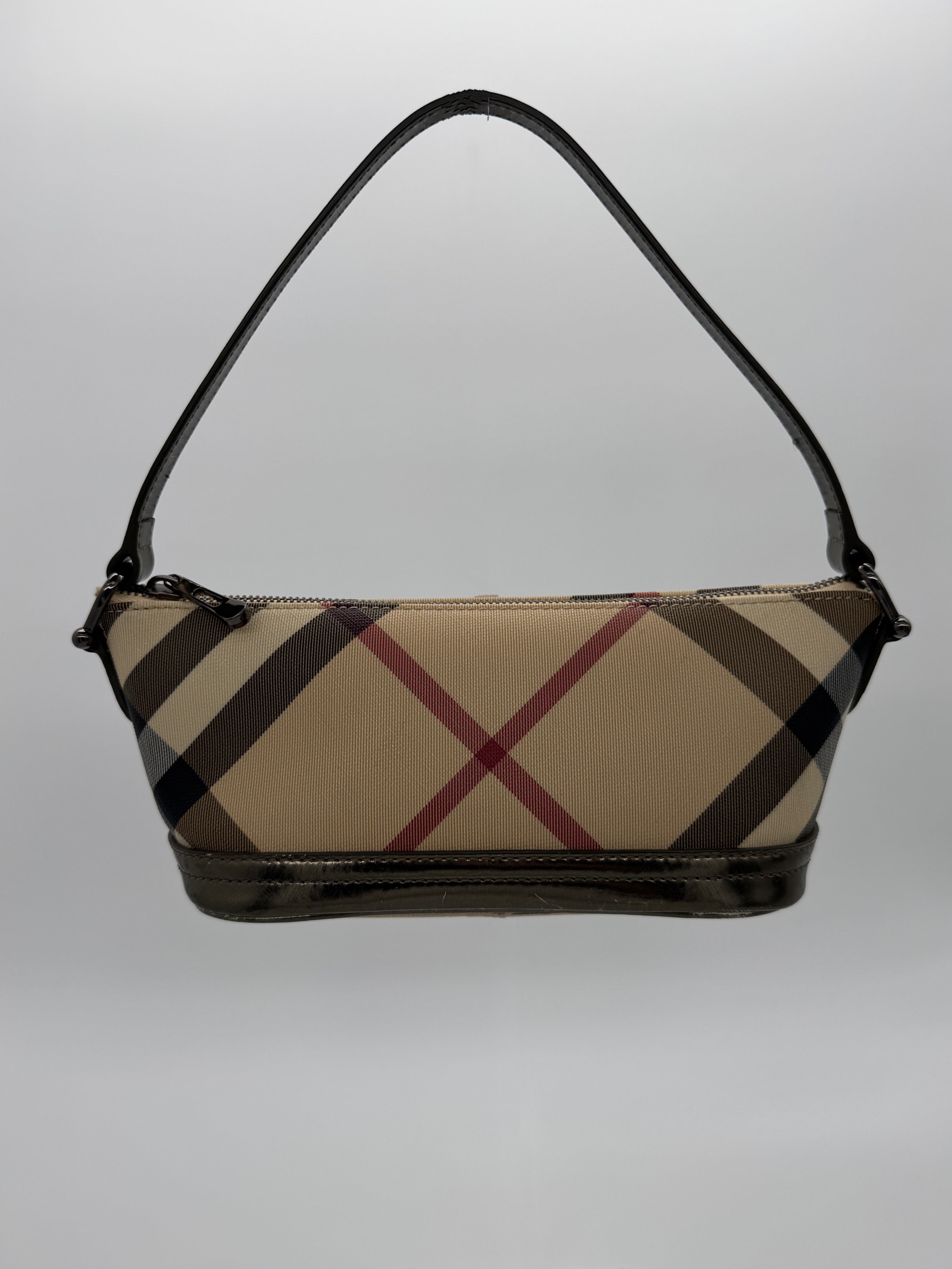 Burberry Leather Archive Nova Check Bag Authentic Preowned