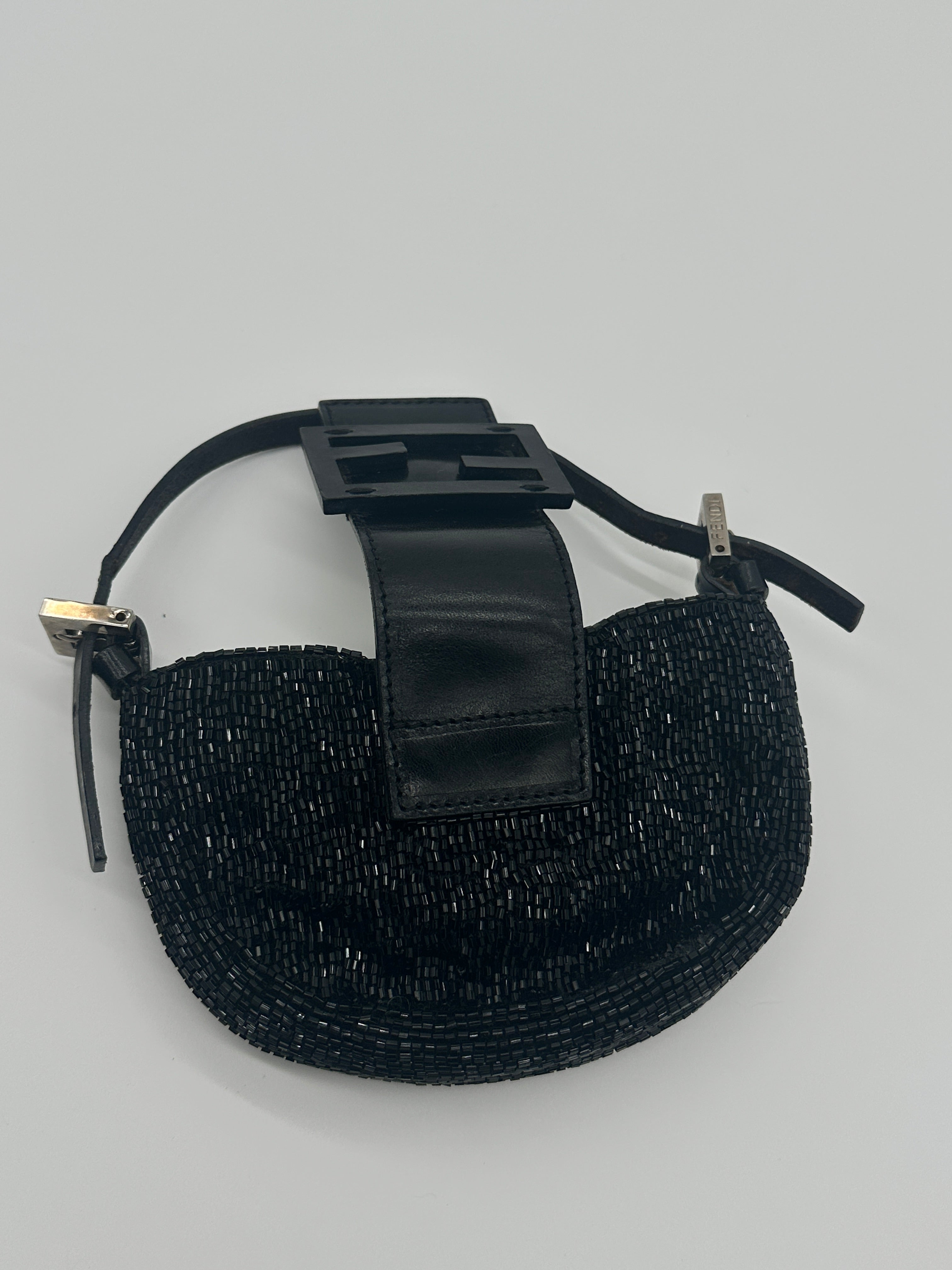 Fendi Mini Croissant Black Beaded