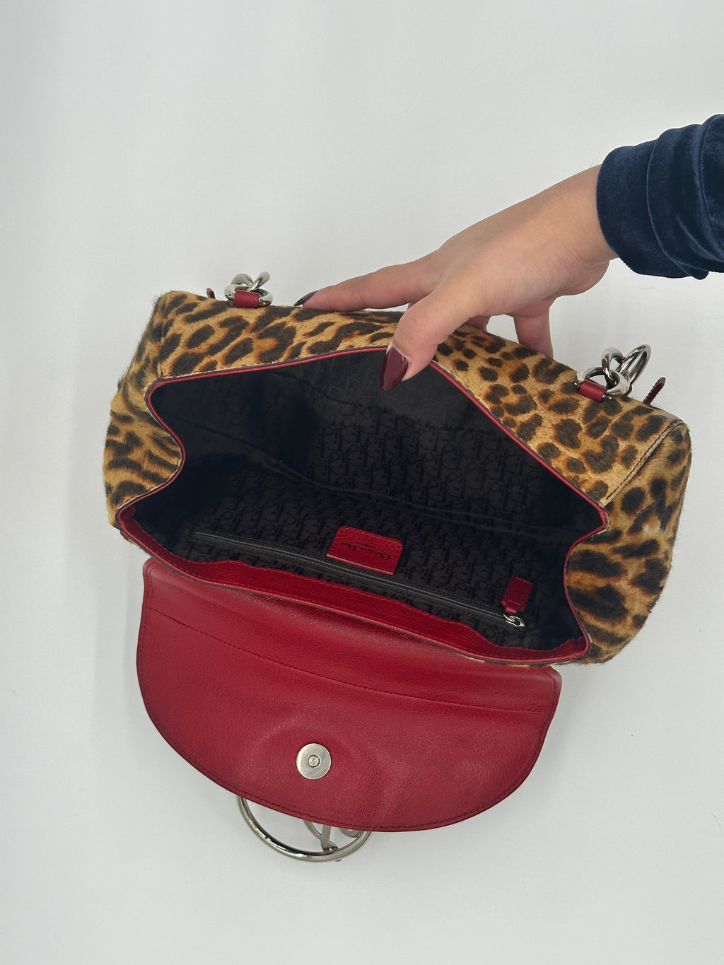 Christian Dior Pony Hair Leopard Diva Bag
