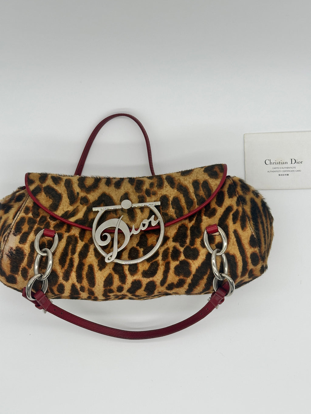 Christian Dior Pony Hair Leopard Diva Bag