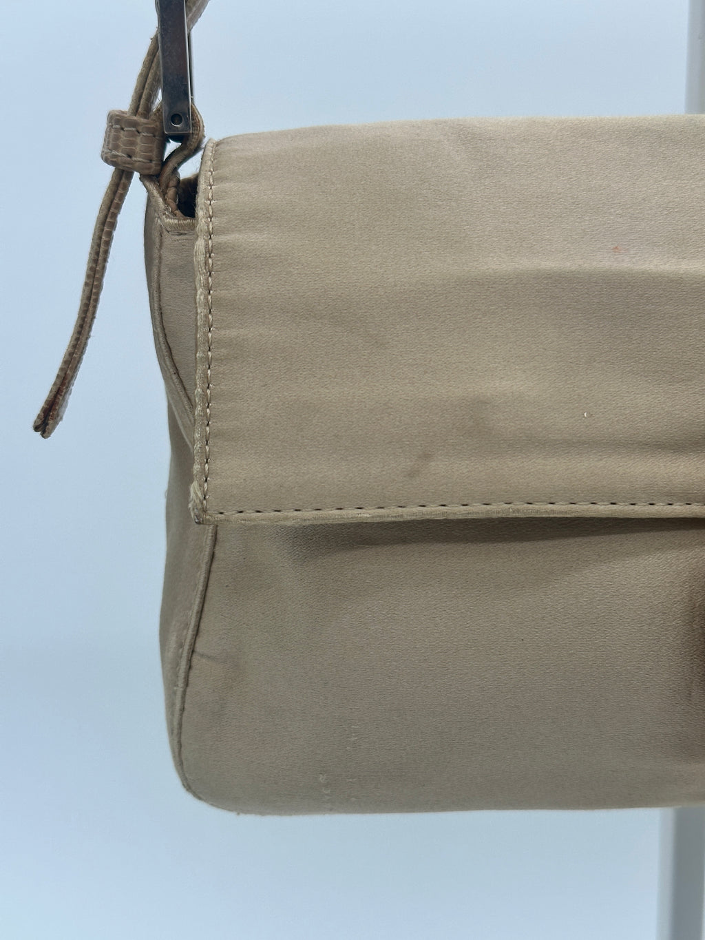 Satin Fendi Baguette with Croc-Embossed Leather