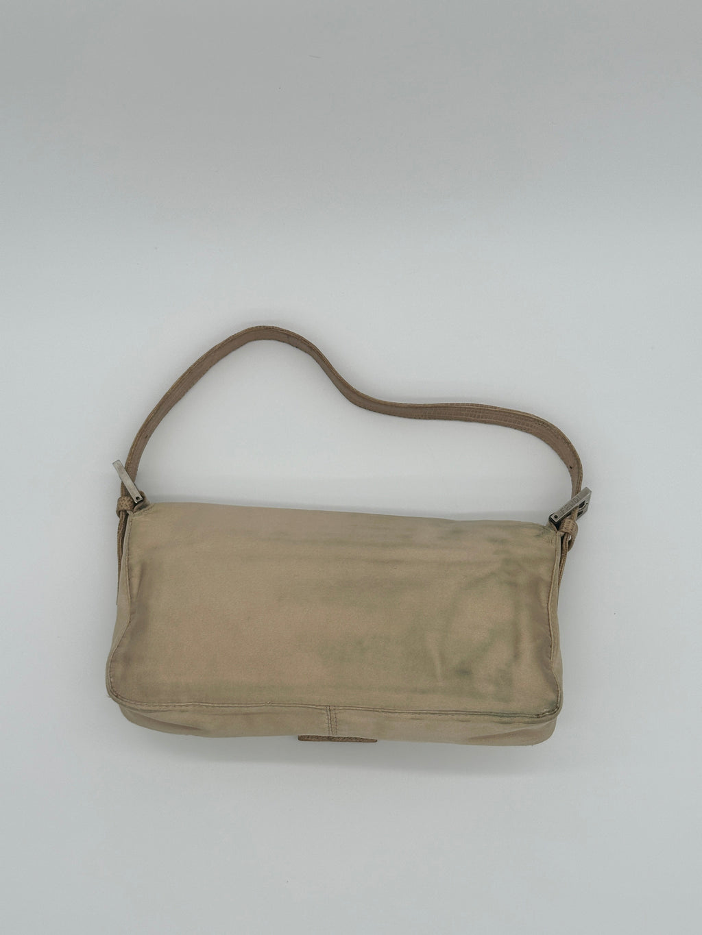 Satin Fendi Baguette with Croc-Embossed Leather