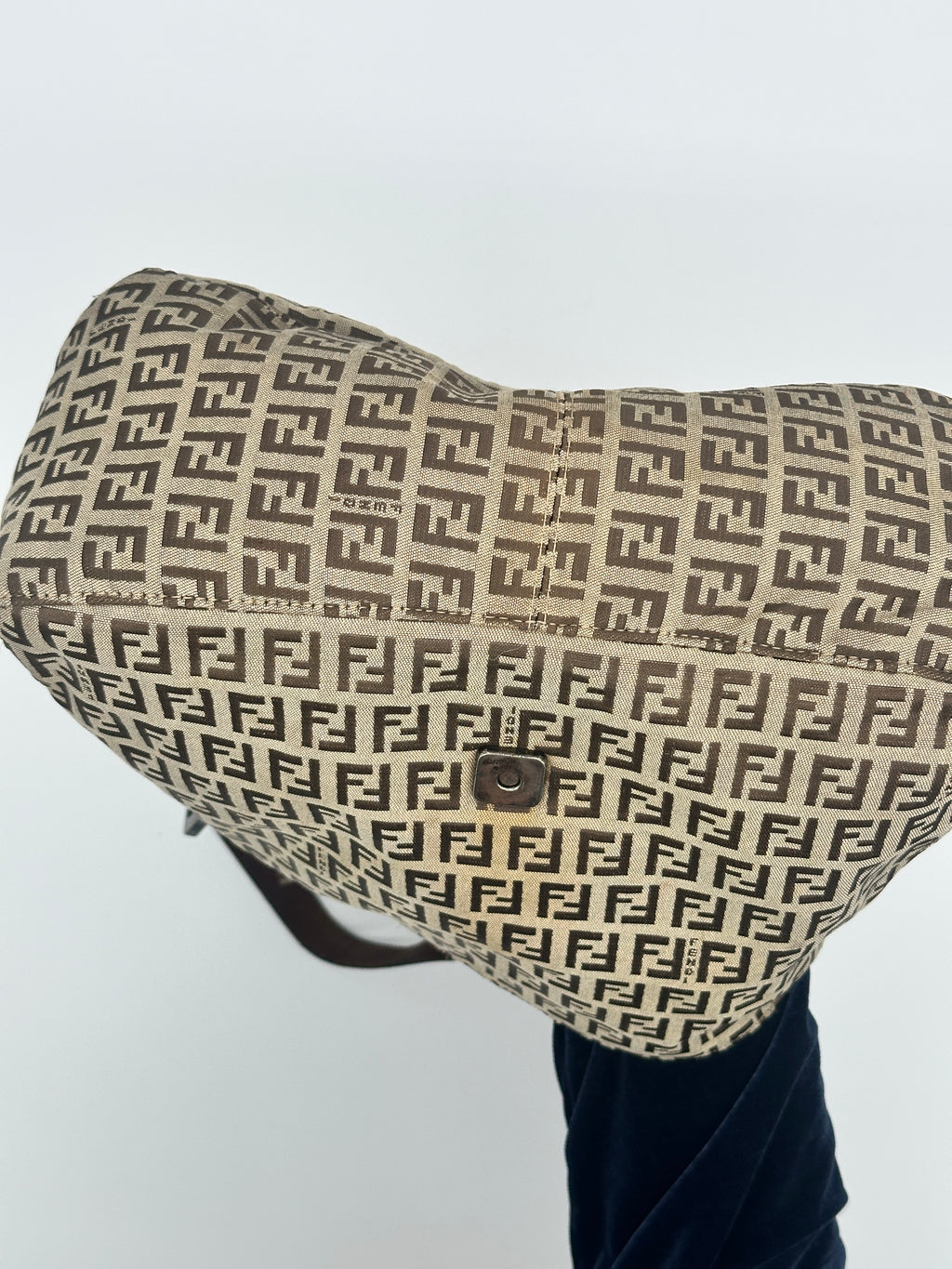 Fendi Mamma Beige Zucchino Canvas Bag