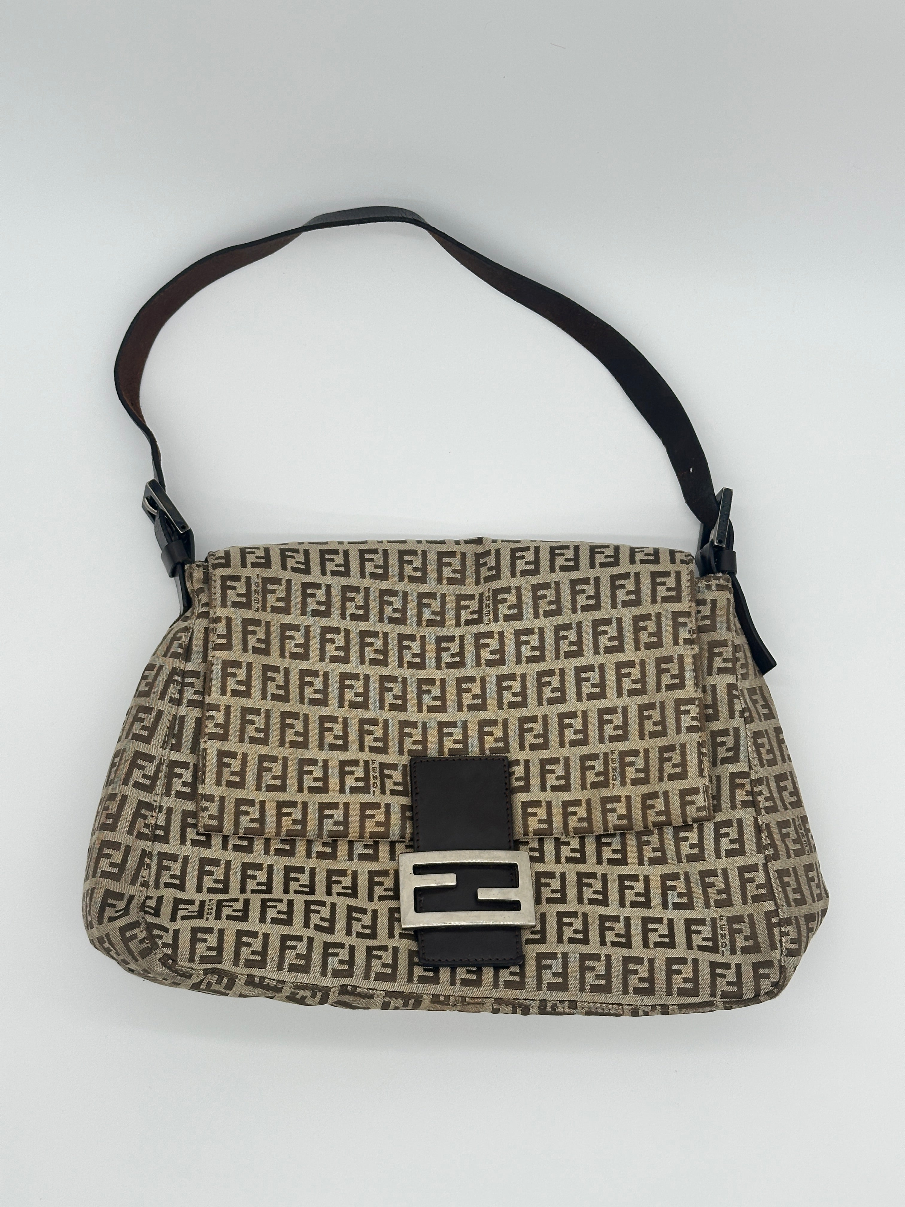 Fendi Mamma Beige Zucchino Canvas Bag